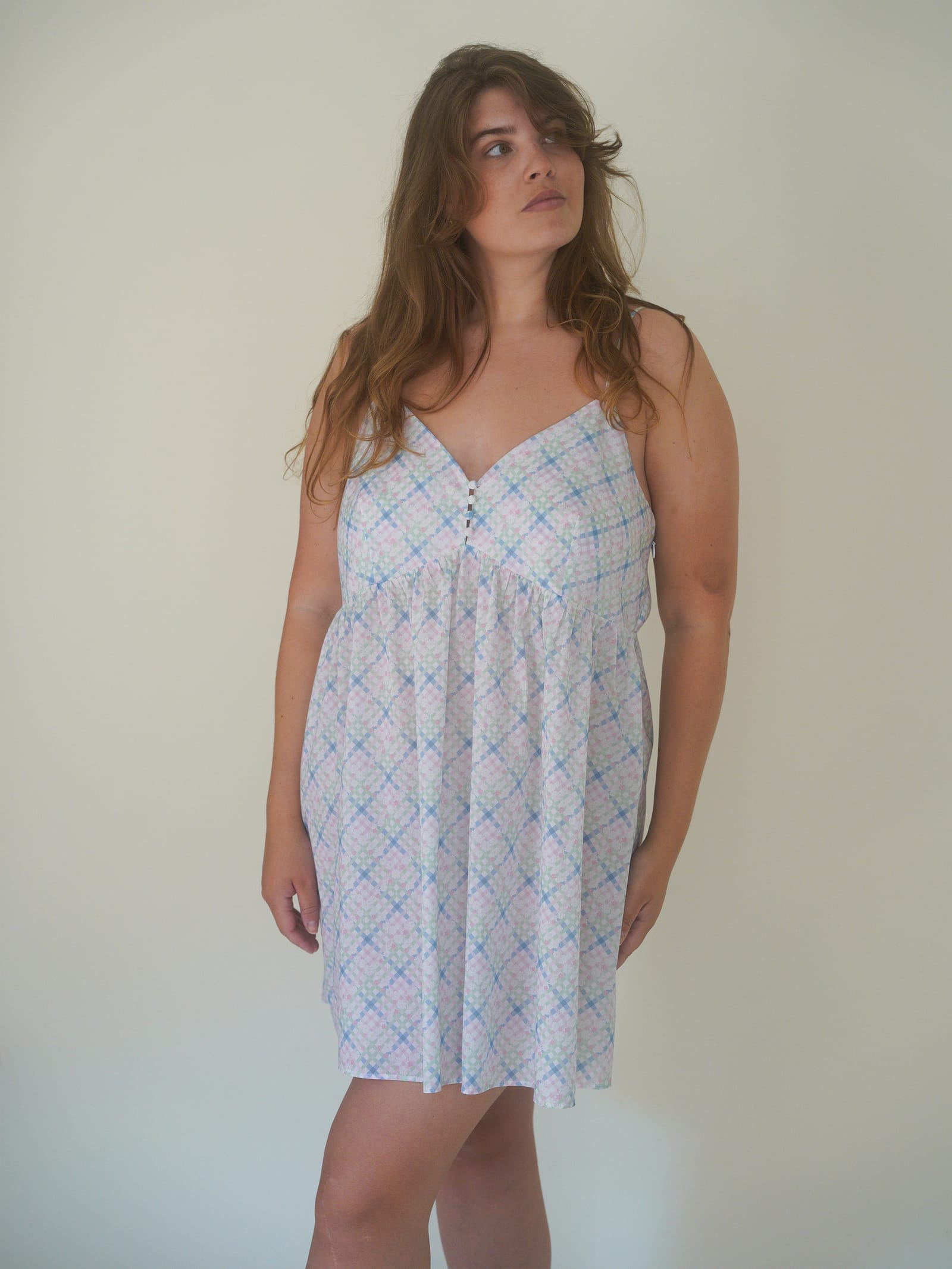 Airy Poplin Mini Dress Cottage Meadow