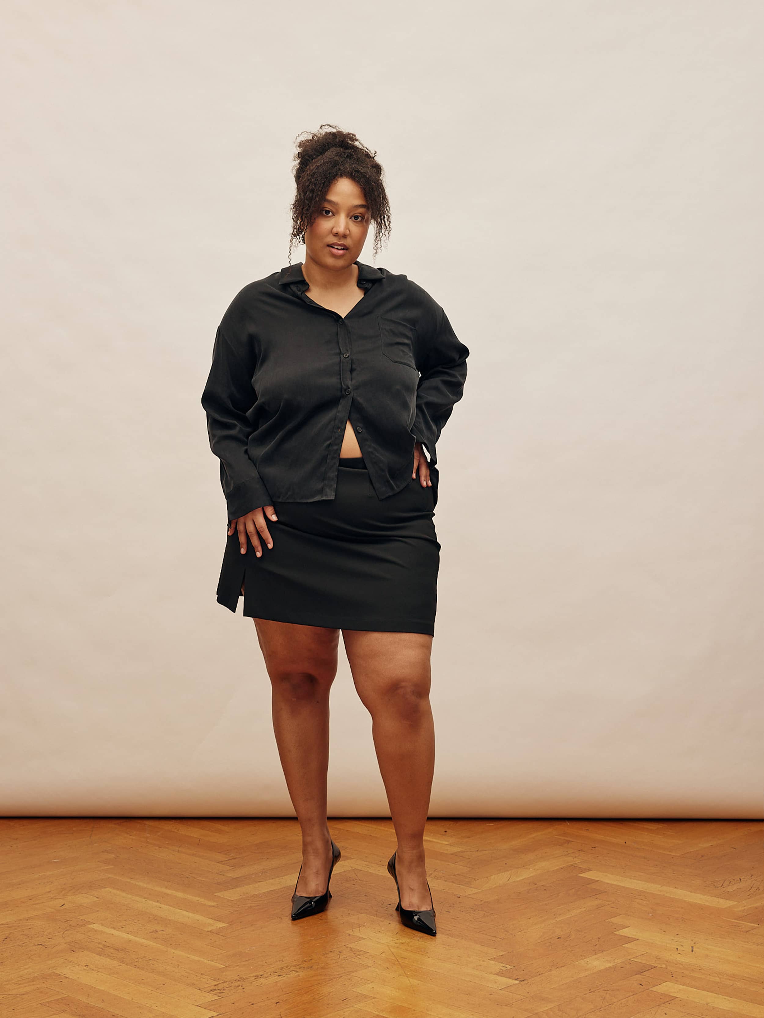 ANDWANG AND Garter mini skirt ブラック S mini skirt in classic cotton terry in FADED BLACK | alexanderwang®