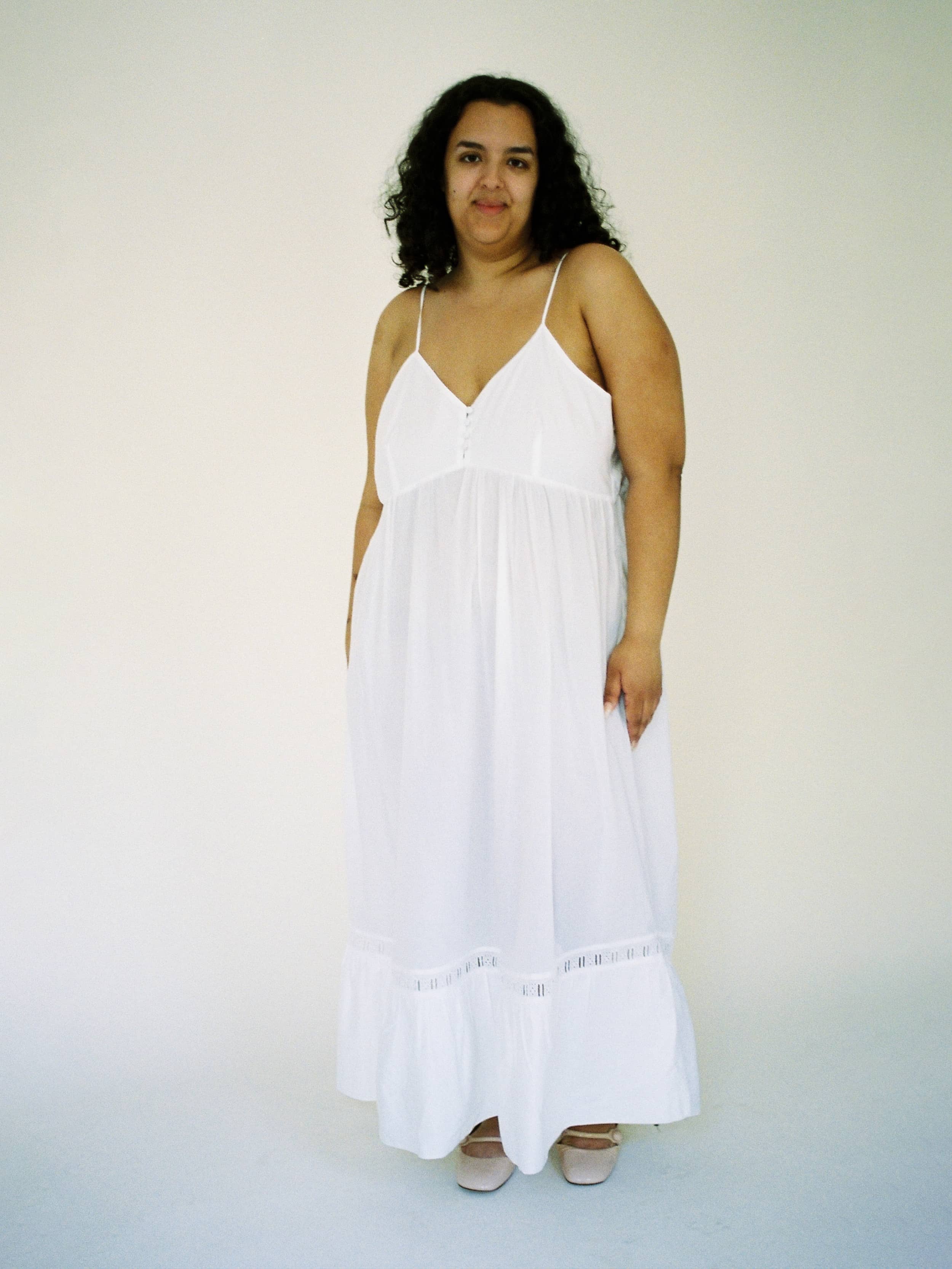 Airy Poplin Midi Dress White - White | Djerf Avenue