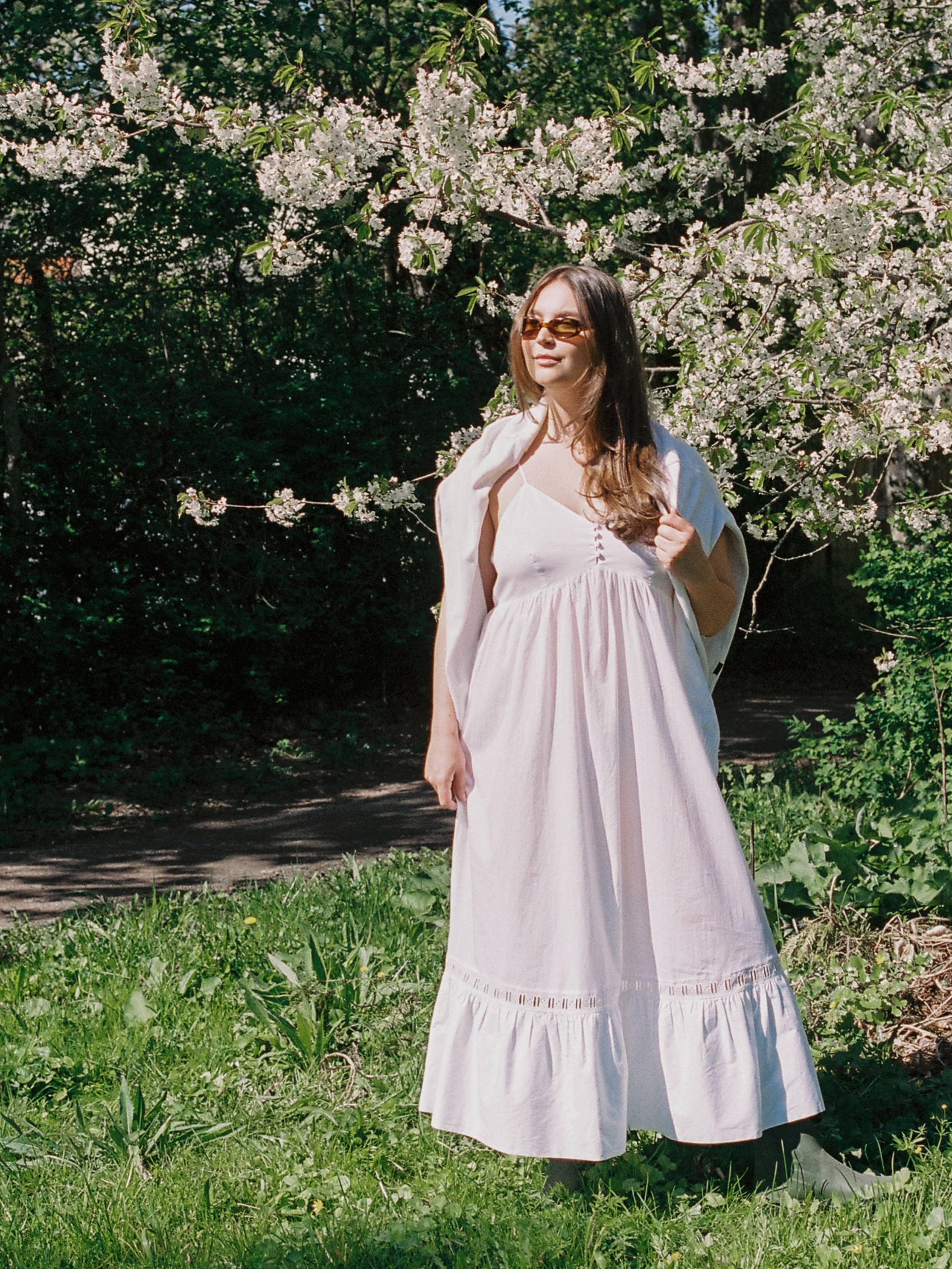 Airy Poplin Midi Dress White - White | Djerf Avenue