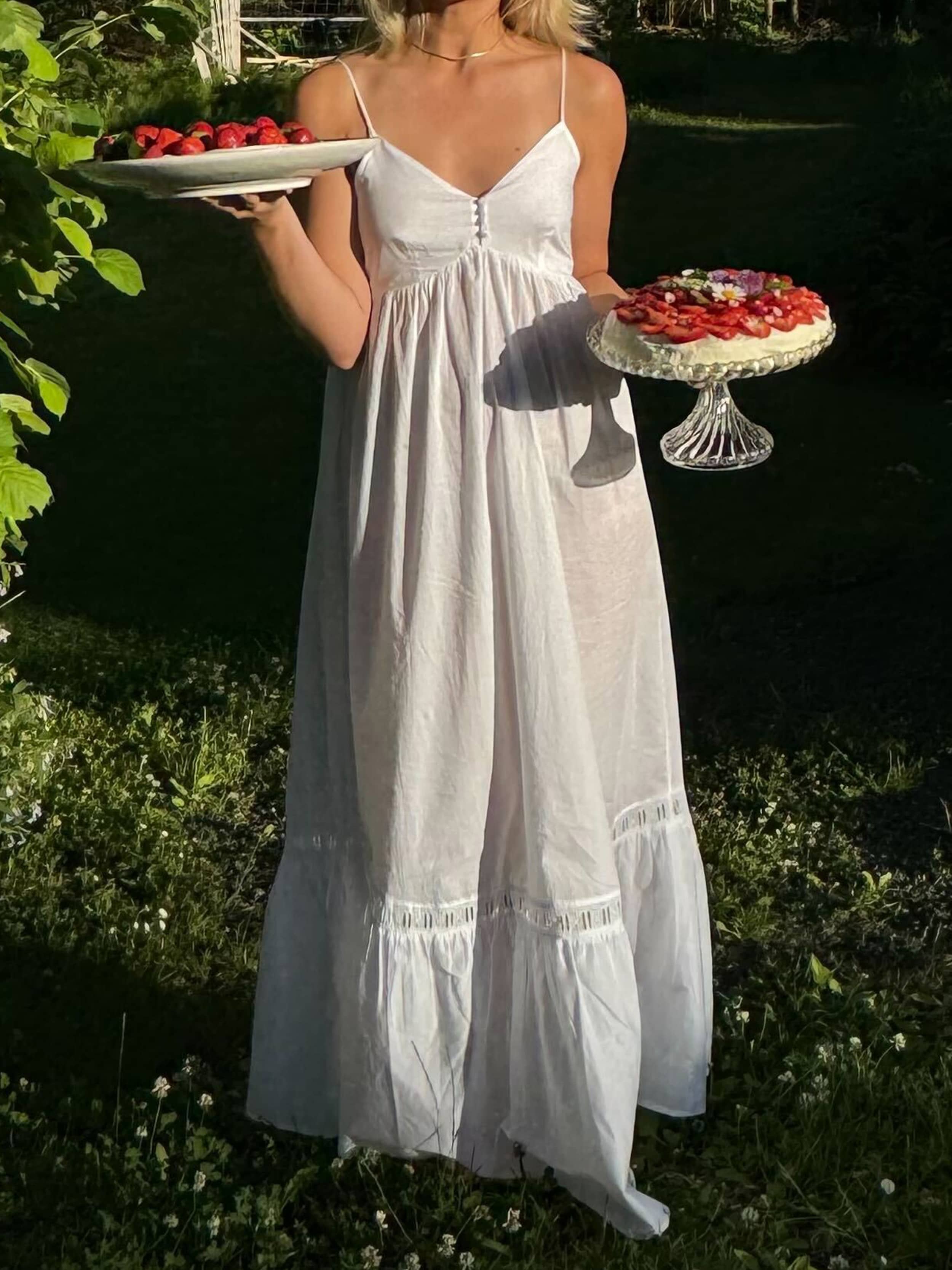 Airy Poplin Midi Dress White - White | Djerf Avenue