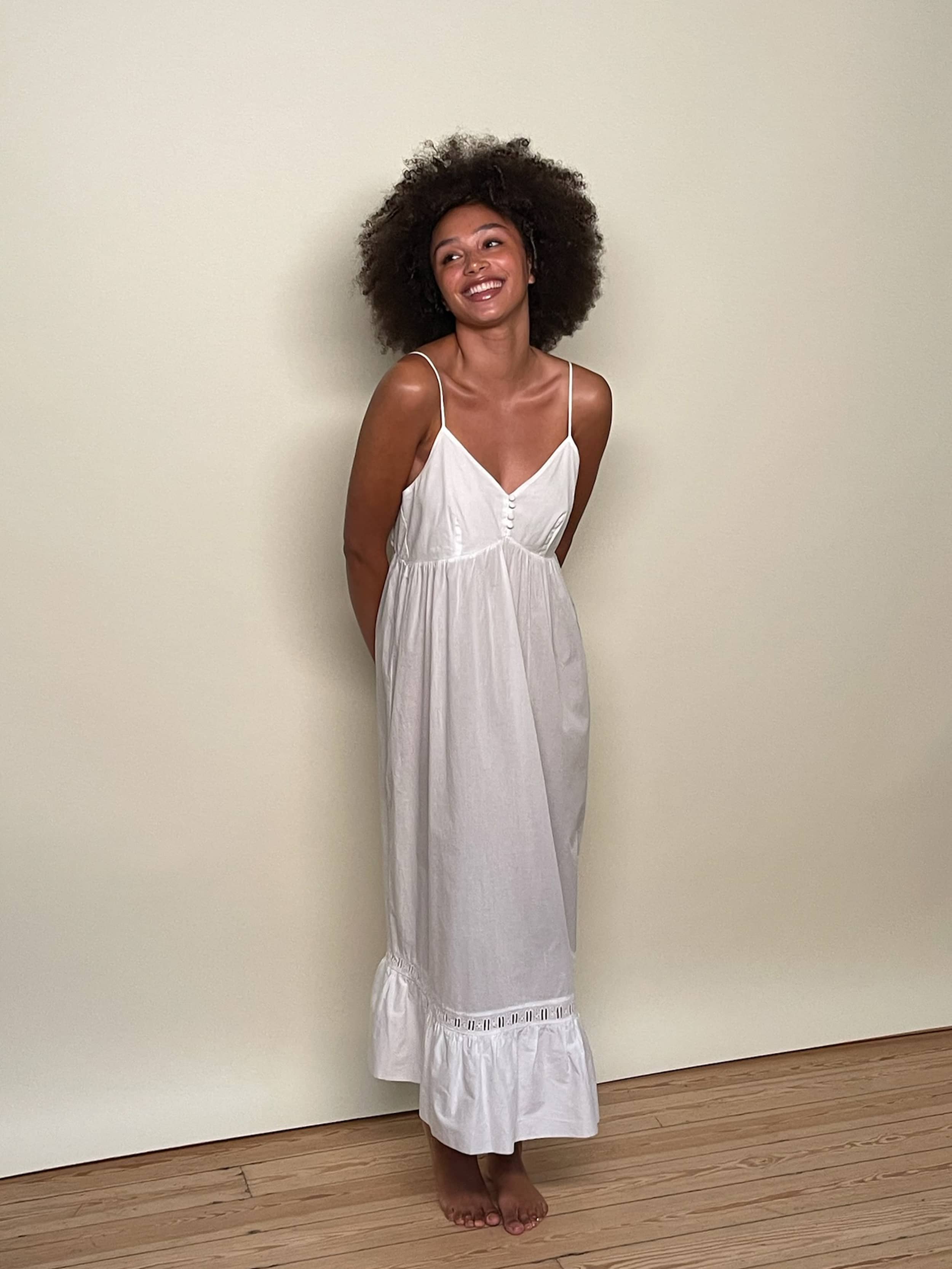 Airy Poplin Midi Dress White - White | Djerf Avenue