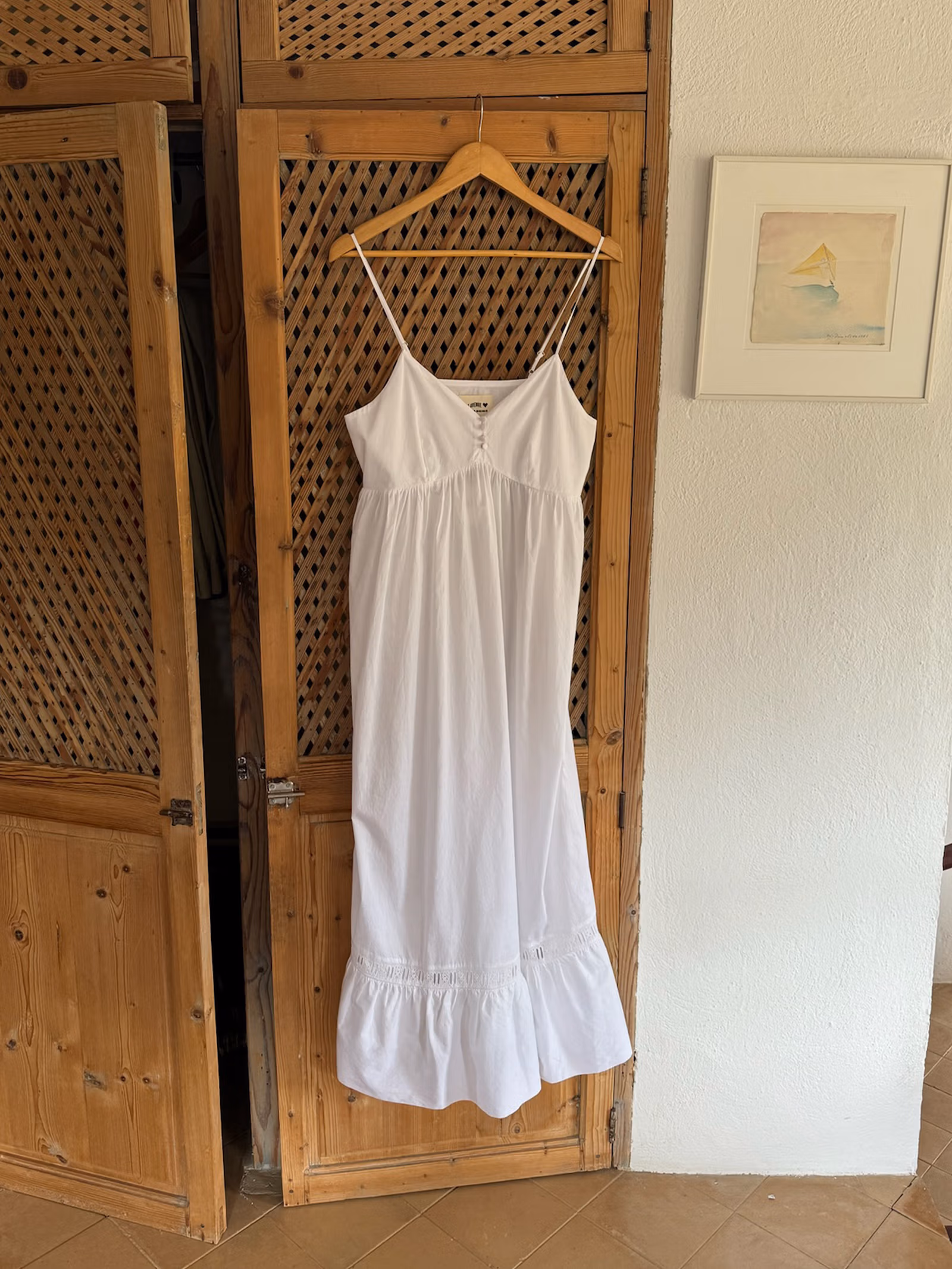Airy Poplin Midi Dress White