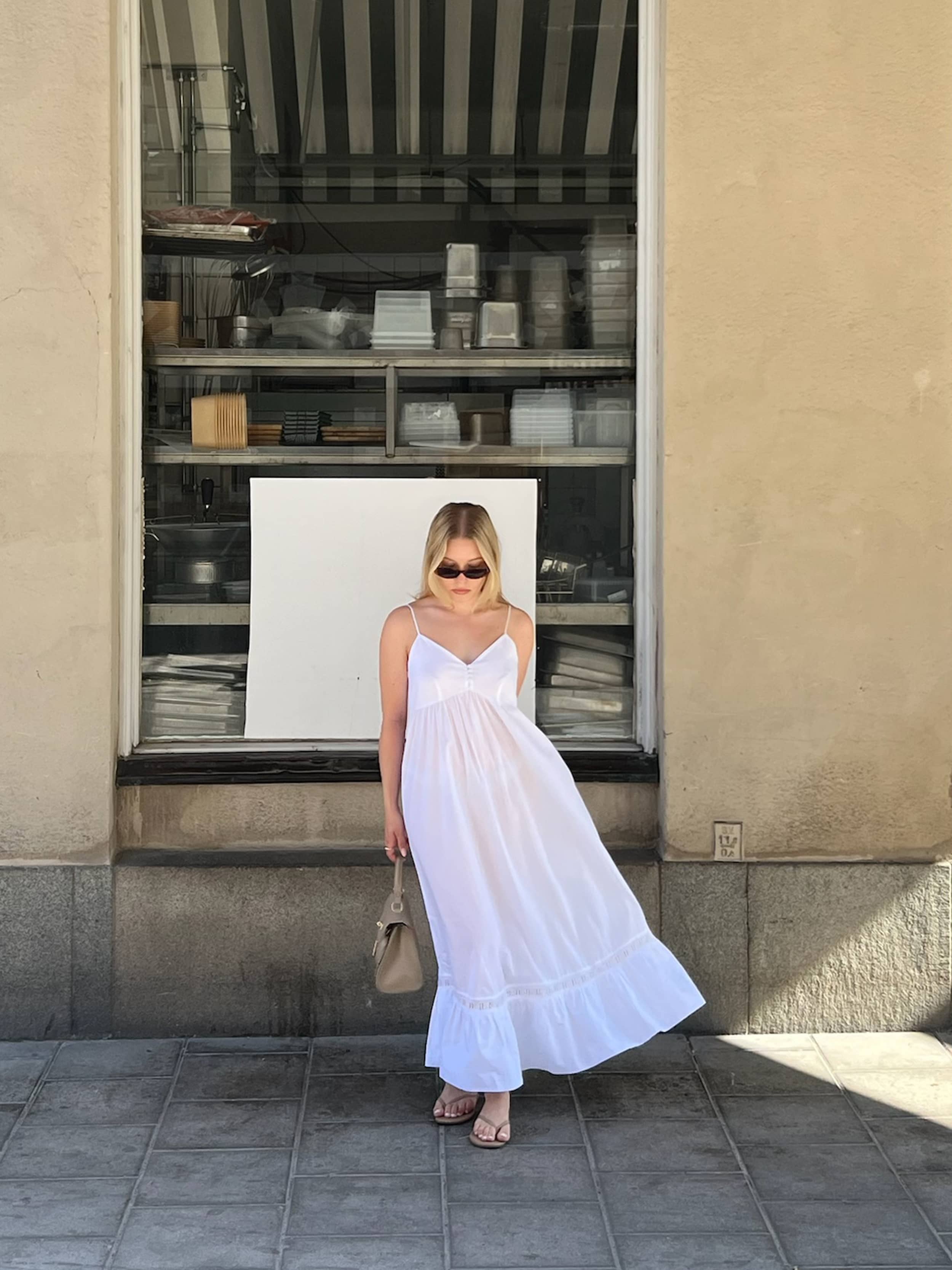 Airy Poplin Midi Dress White - White | Djerf Avenue