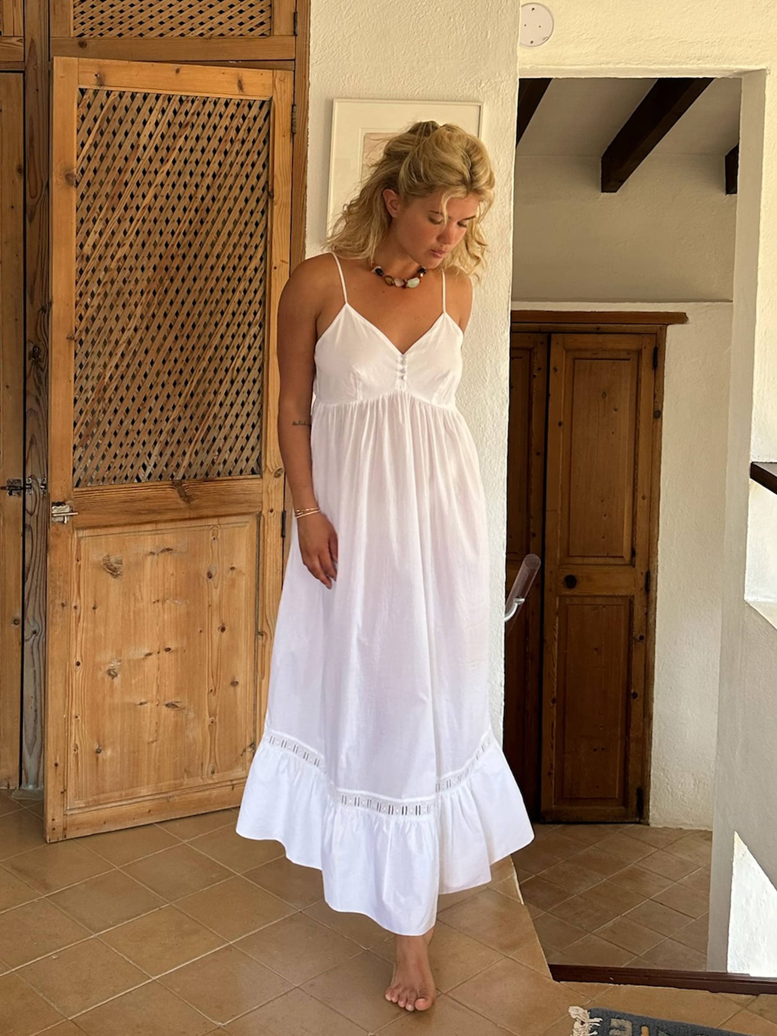 Airy Poplin Midi Dress White - White | Djerf Avenue