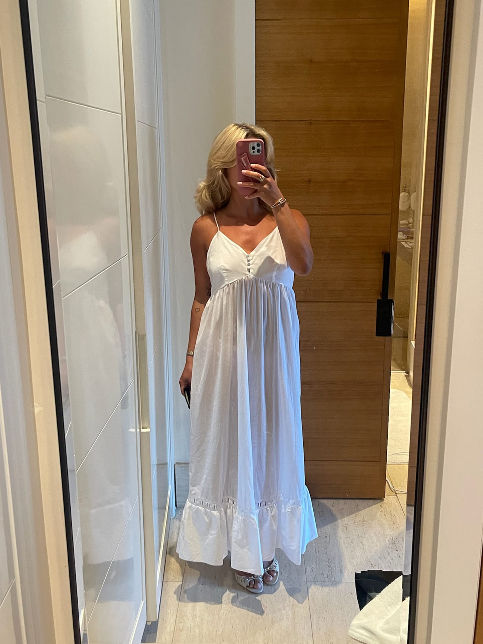 Airy Poplin Midi Dress White