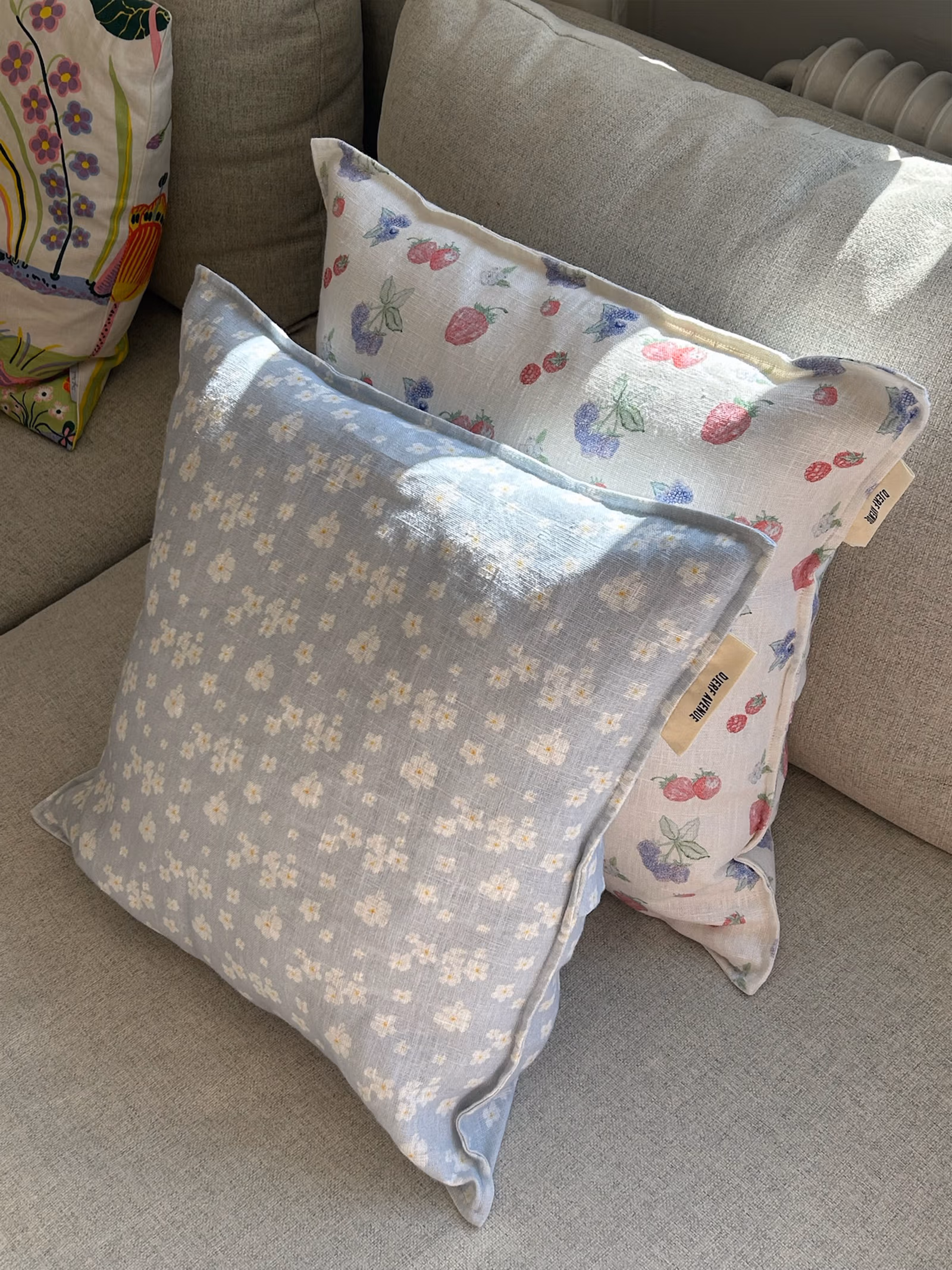 Linen Cushion Cover Summer Berries