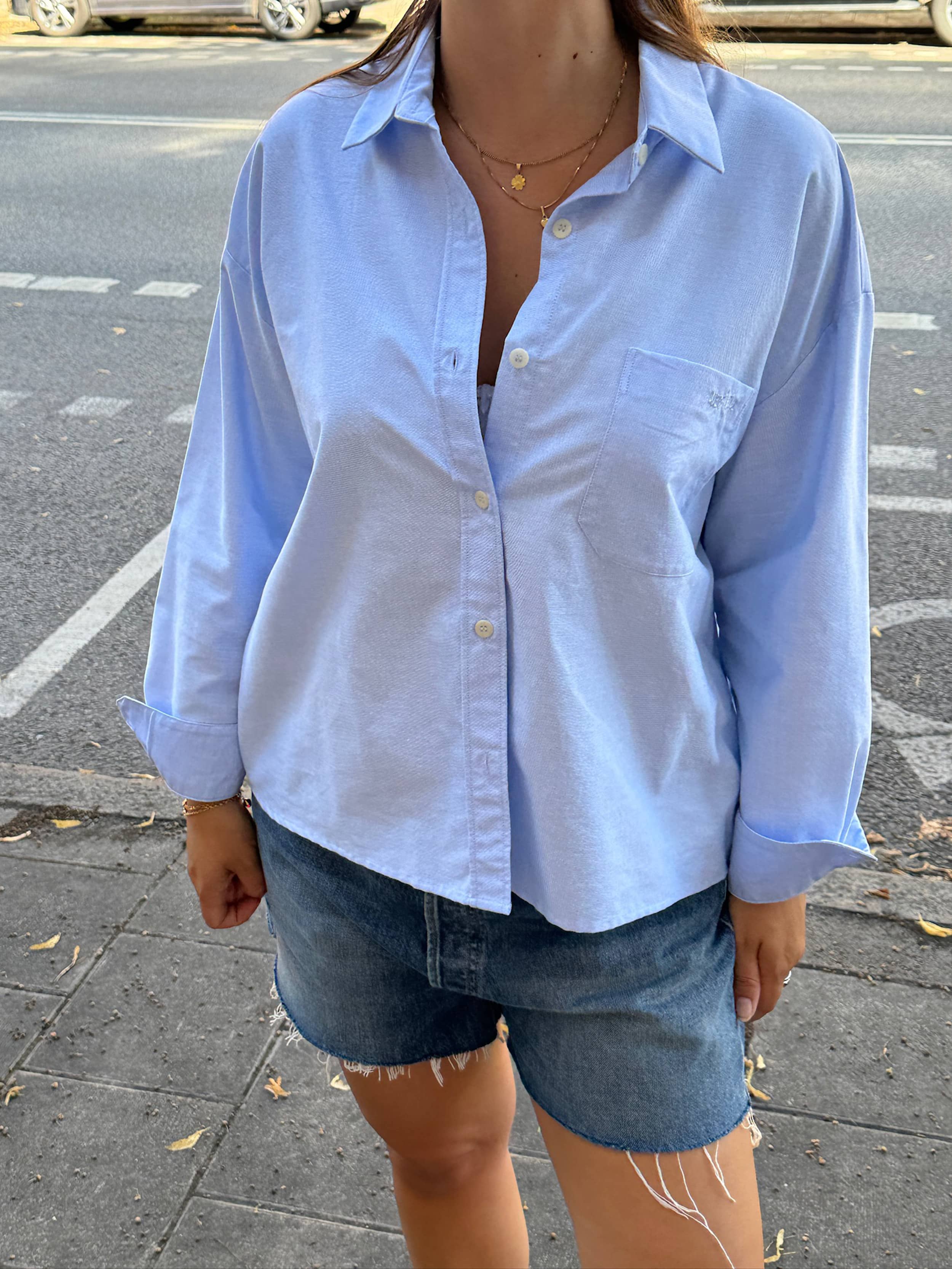 Z*様 Djerf Avenue トップス Breezy Shirt Blue - Blue | Djerf Avenue