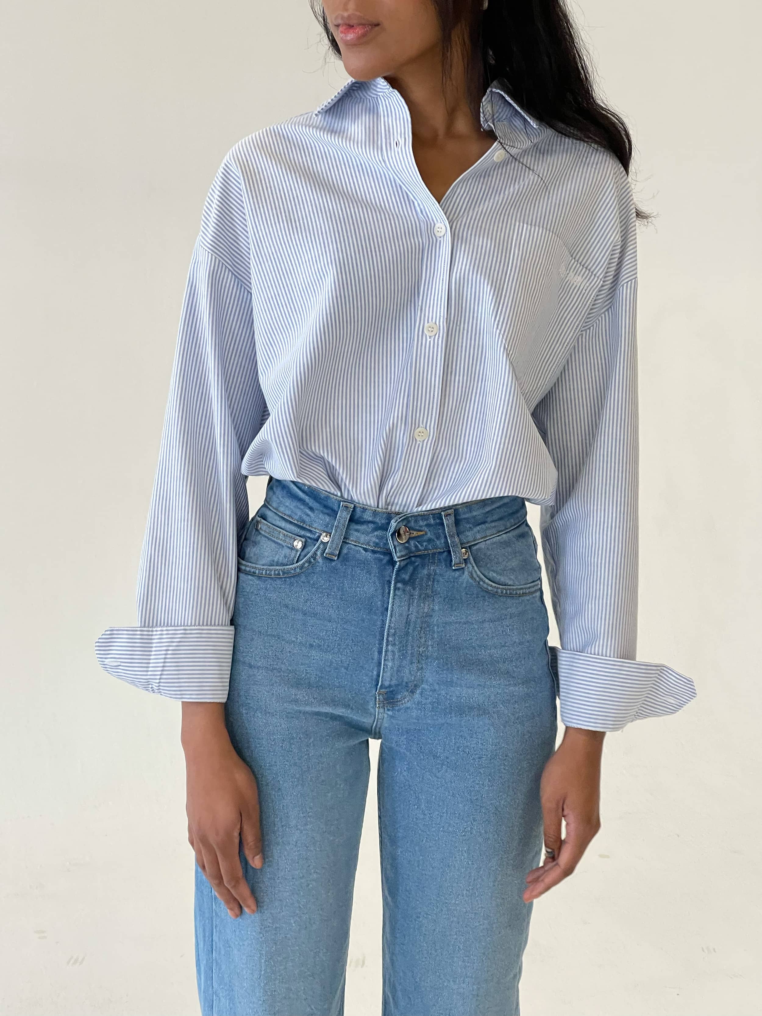 Breezy Shirt Blue Stripe - Blue stripe | Djerf Avenue
