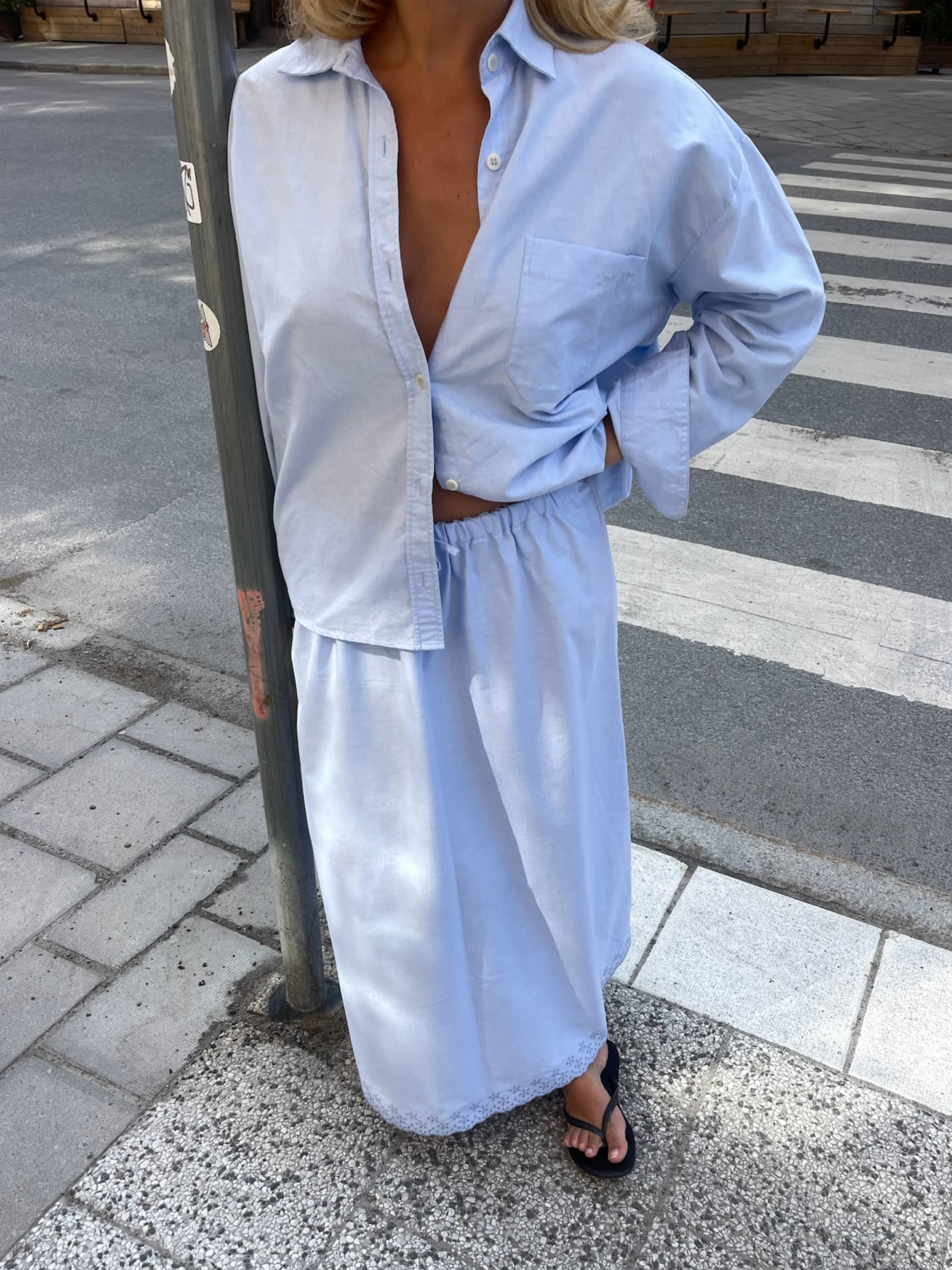 Z*様 Djerf Avenue トップス Breezy Shirt Blue - Blue | Djerf Avenue