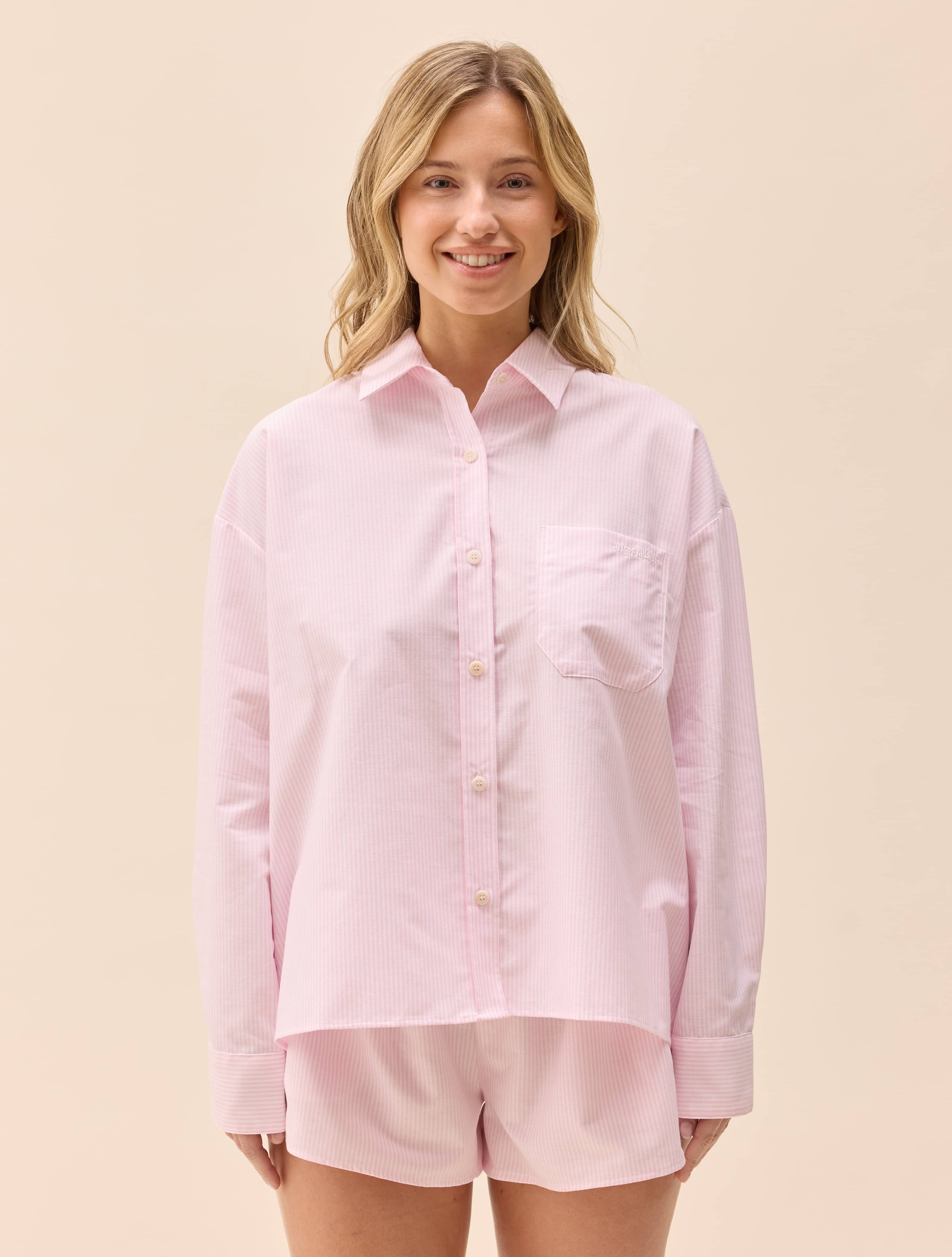 Breezy Shirt Pink Stripe - Pink stripe | Djerf Avenue