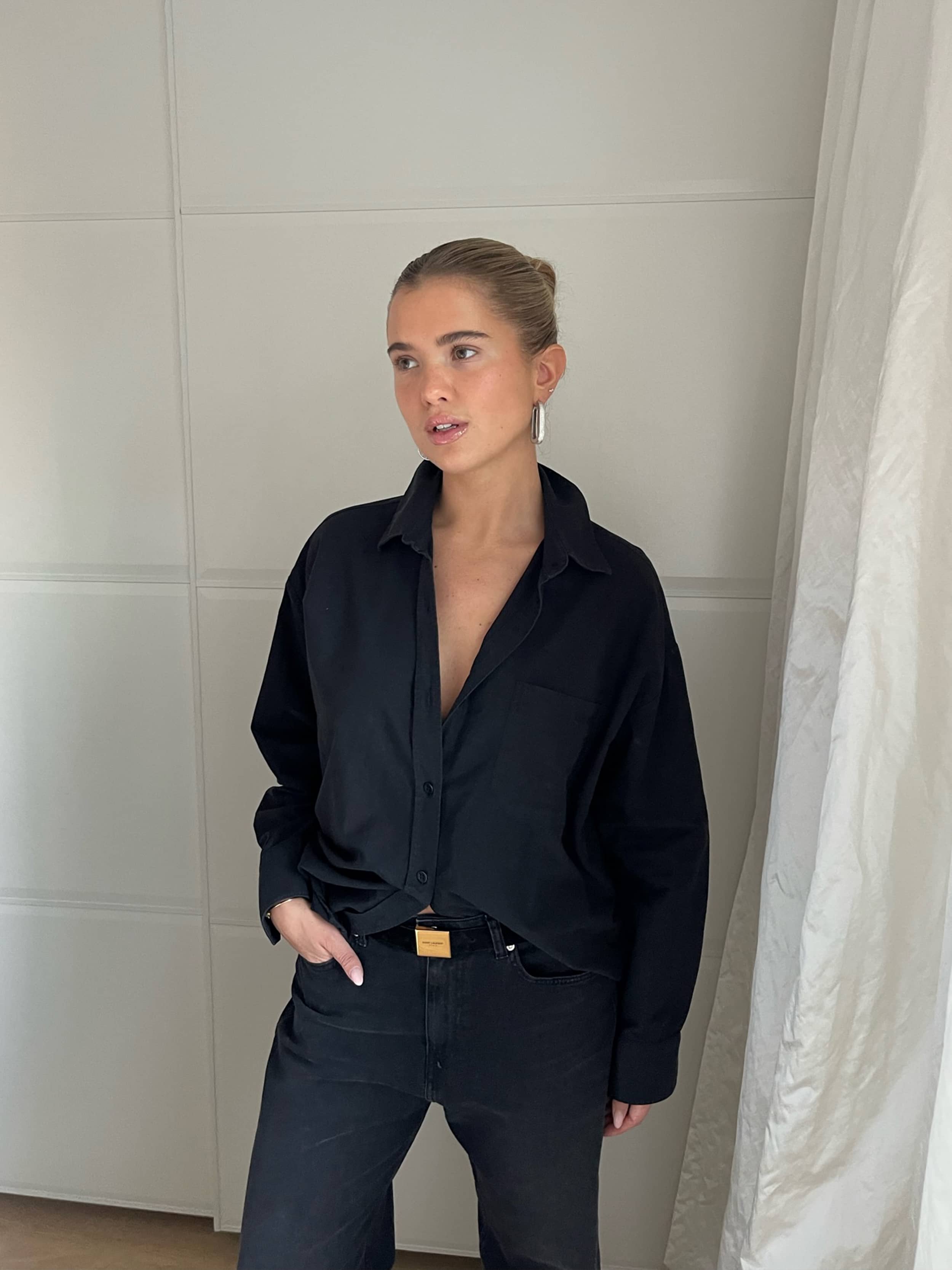 Breezy Shirt Black - Black | Djerf Avenue