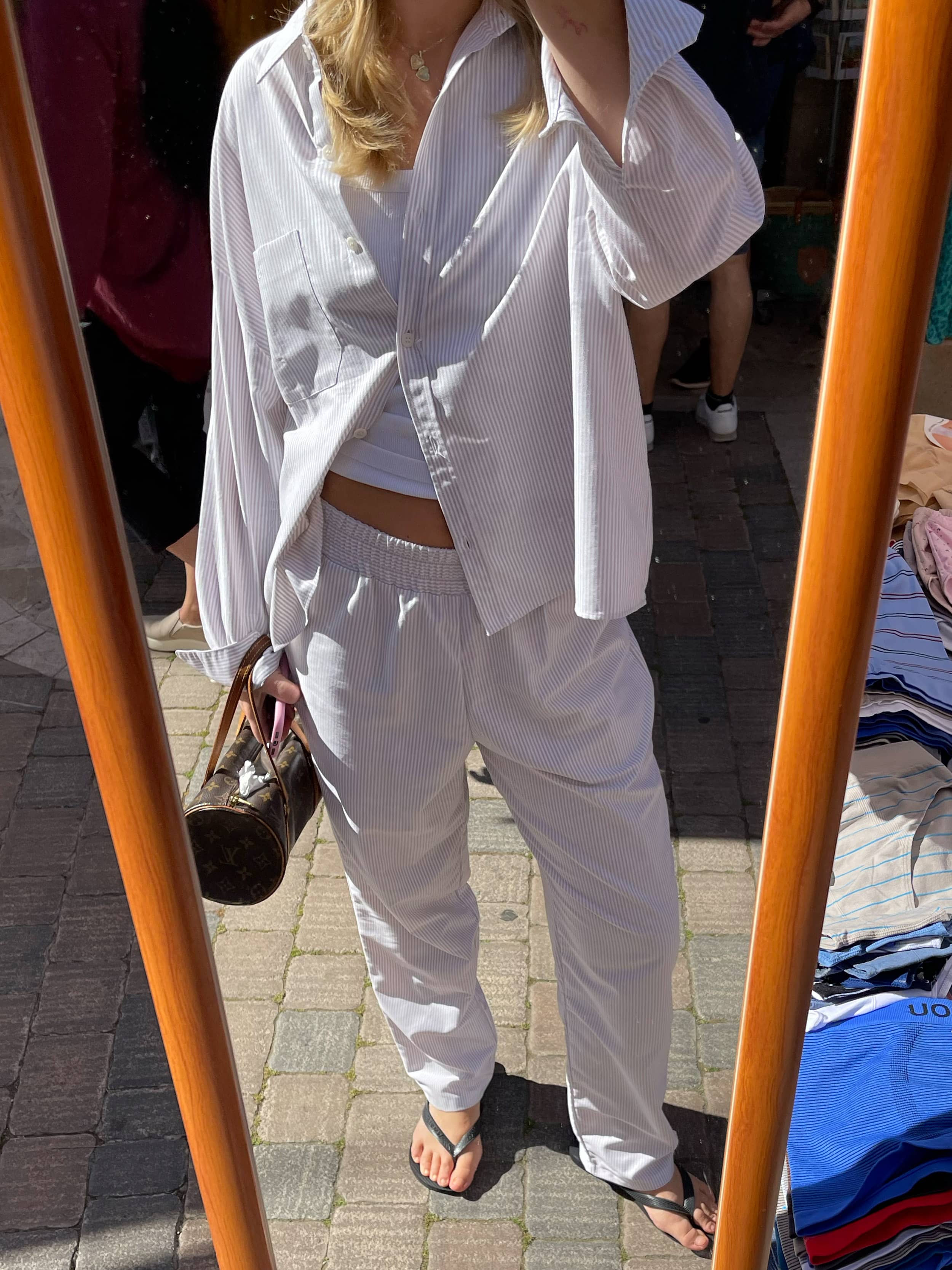 Breezy Shirt Beige Stripe - Beige stripe | Djerf Avenue