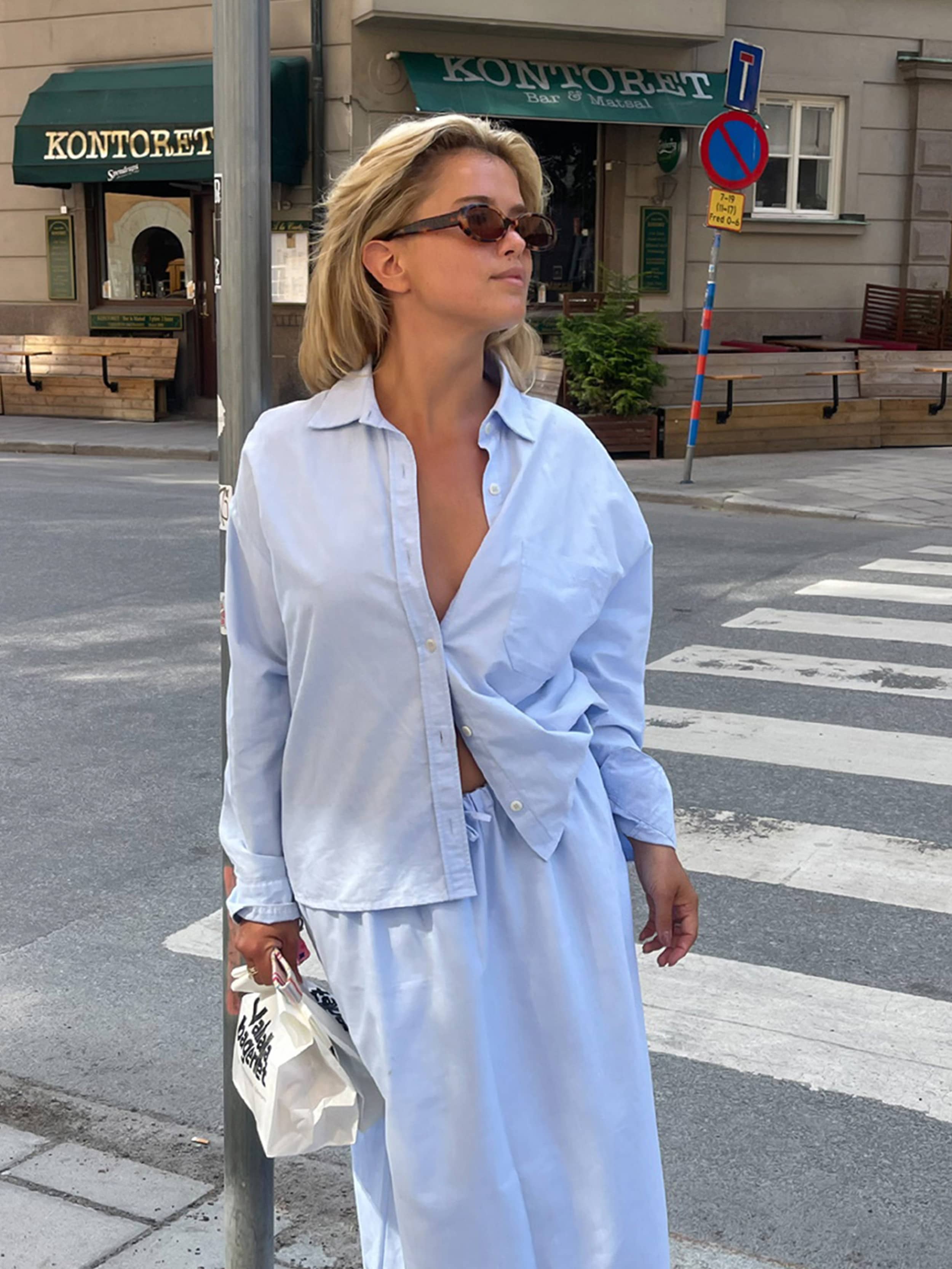Breezy Shirt Blue - Blue | Djerf Avenue