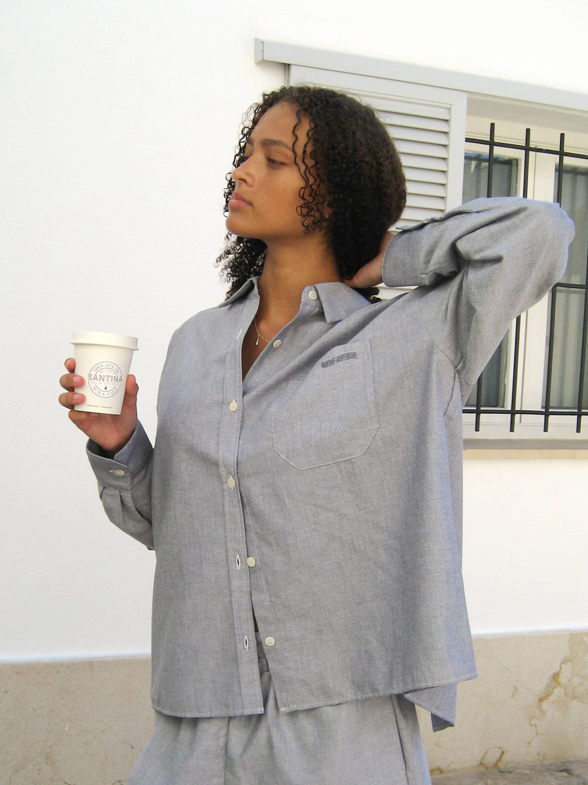 Breezy Shirt Grey - Grey | Djerf Avenue