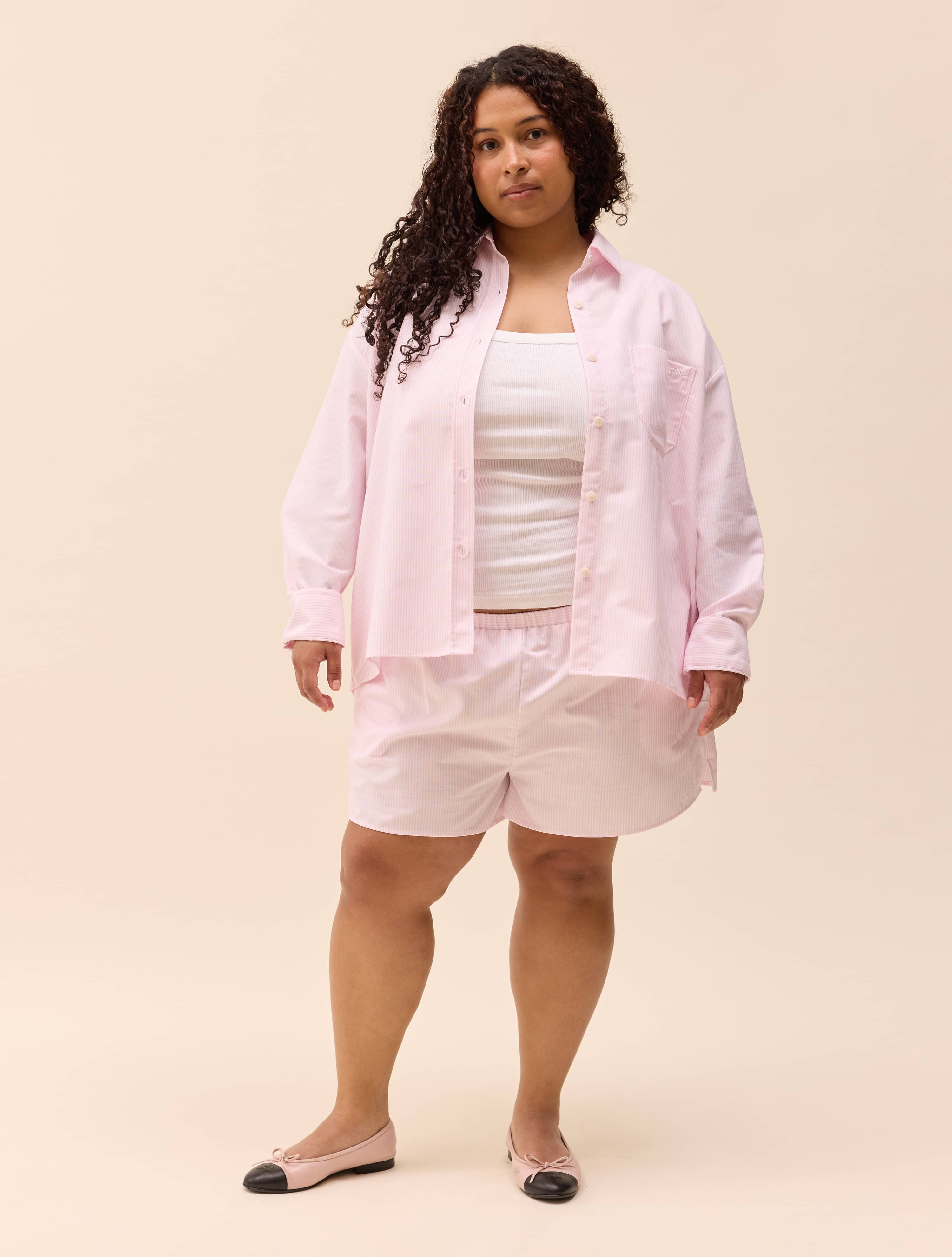 Breezy Shirt Pink Stripe - Lyserød striber | Djerf Avenue