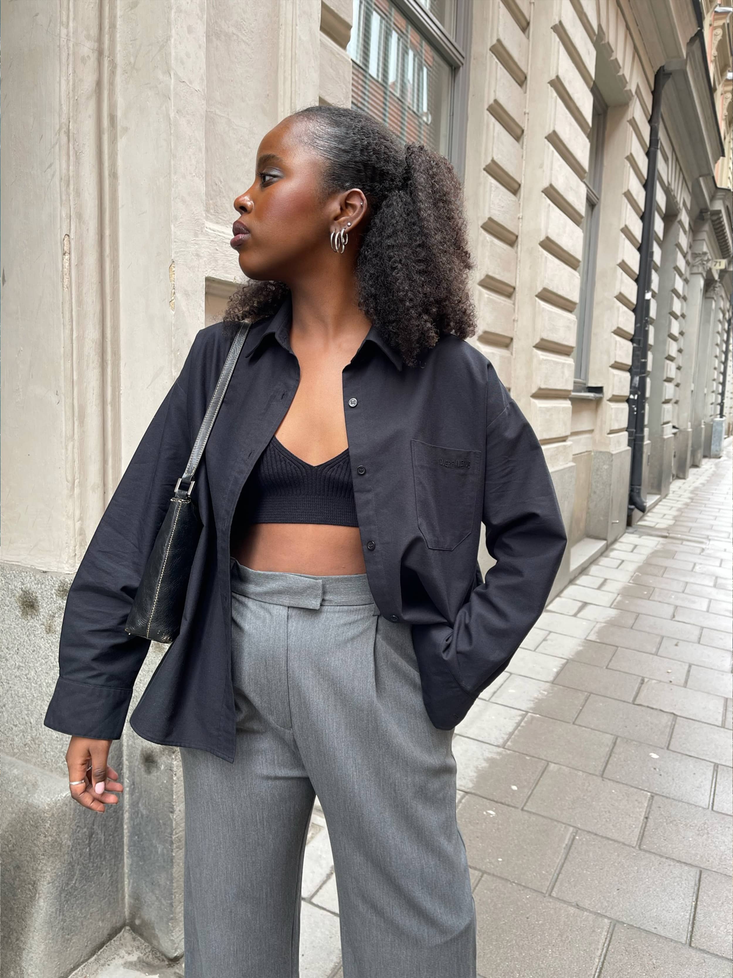 Djerf Avenue シャツ Breezy Shirt Black - Black | Djerf Avenue