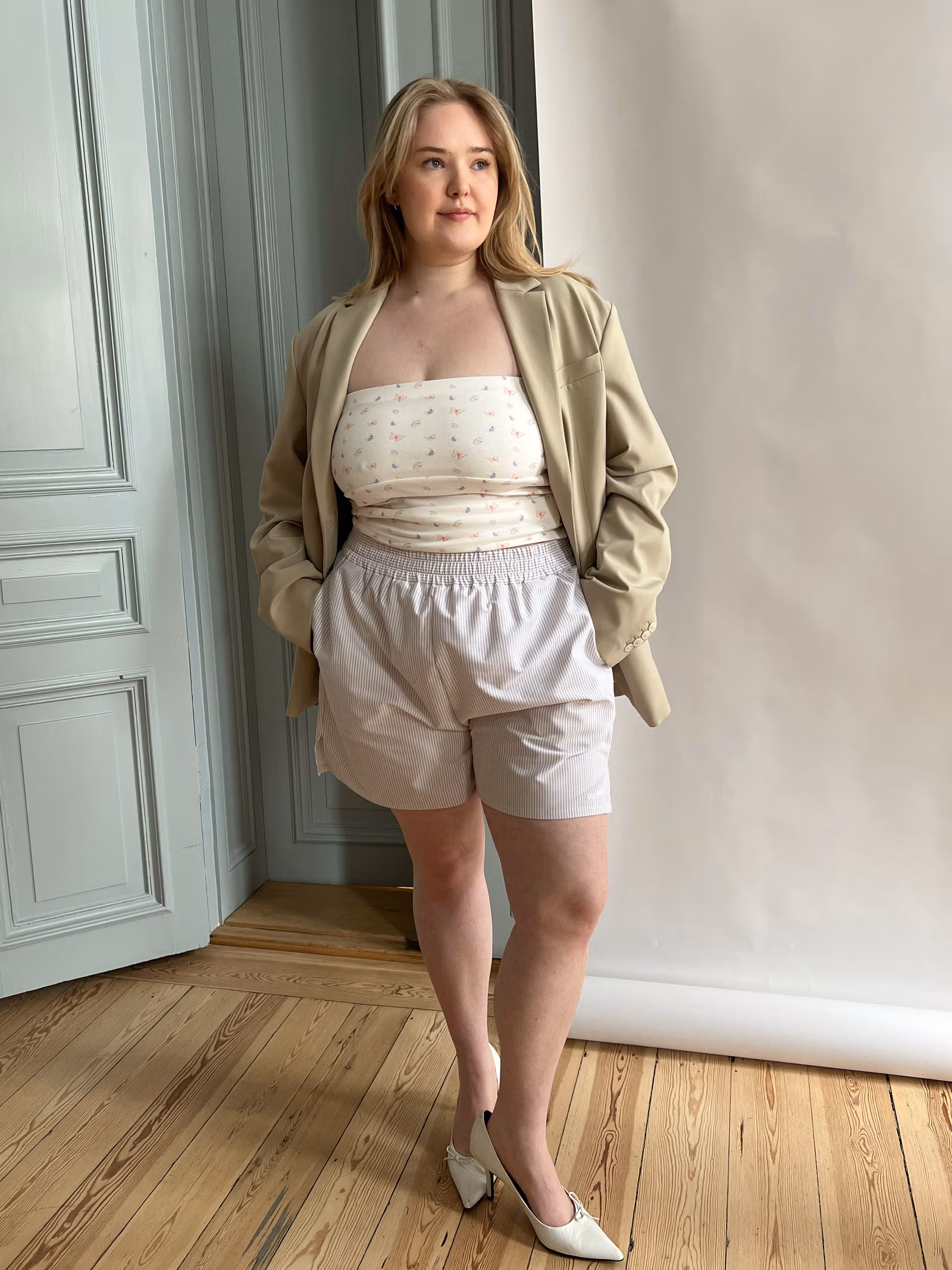 Breezy Shorts Beige Stripe