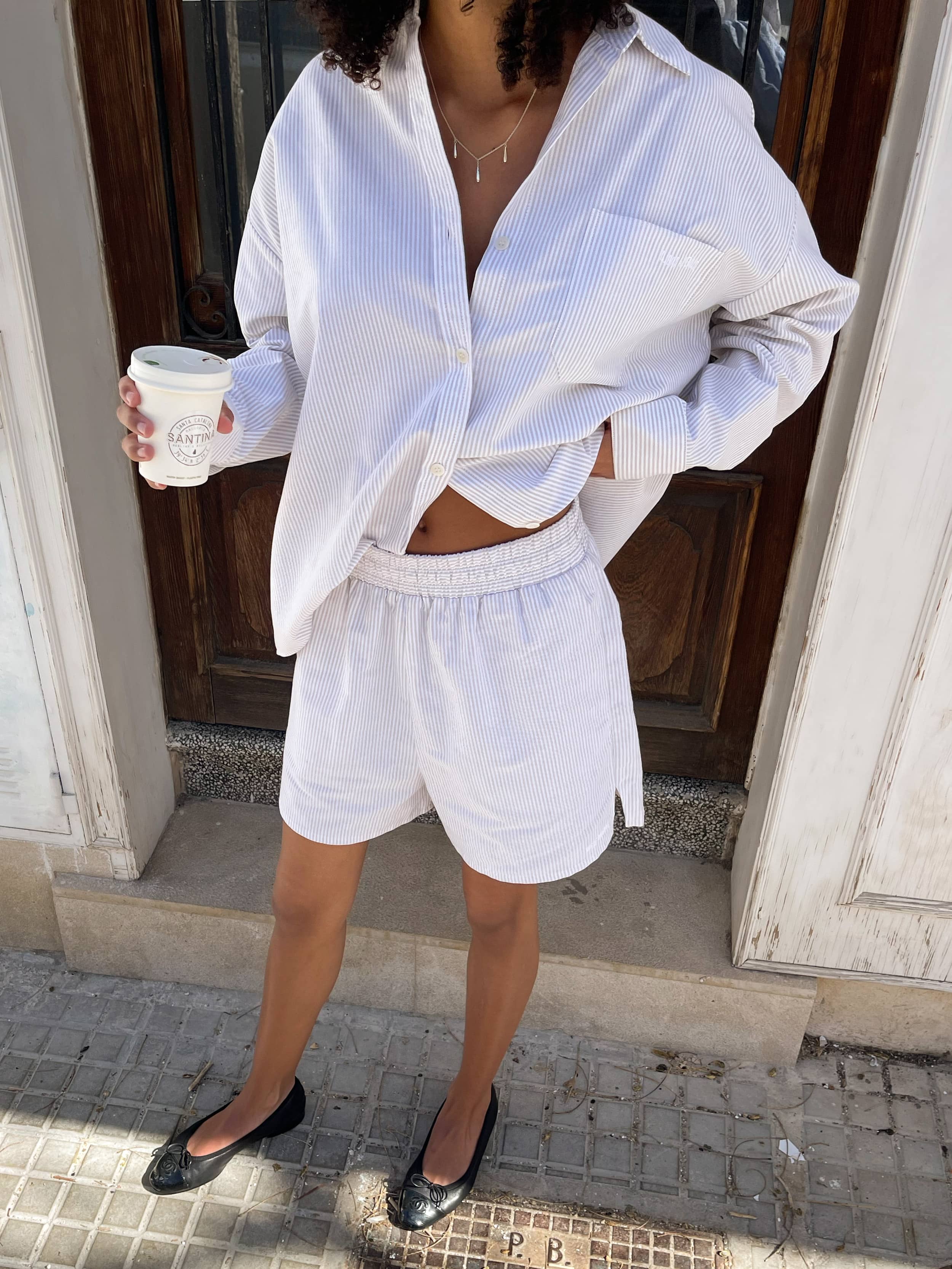Breezy Shorts Beige Stripe - Beige stripe | Djerf Avenue