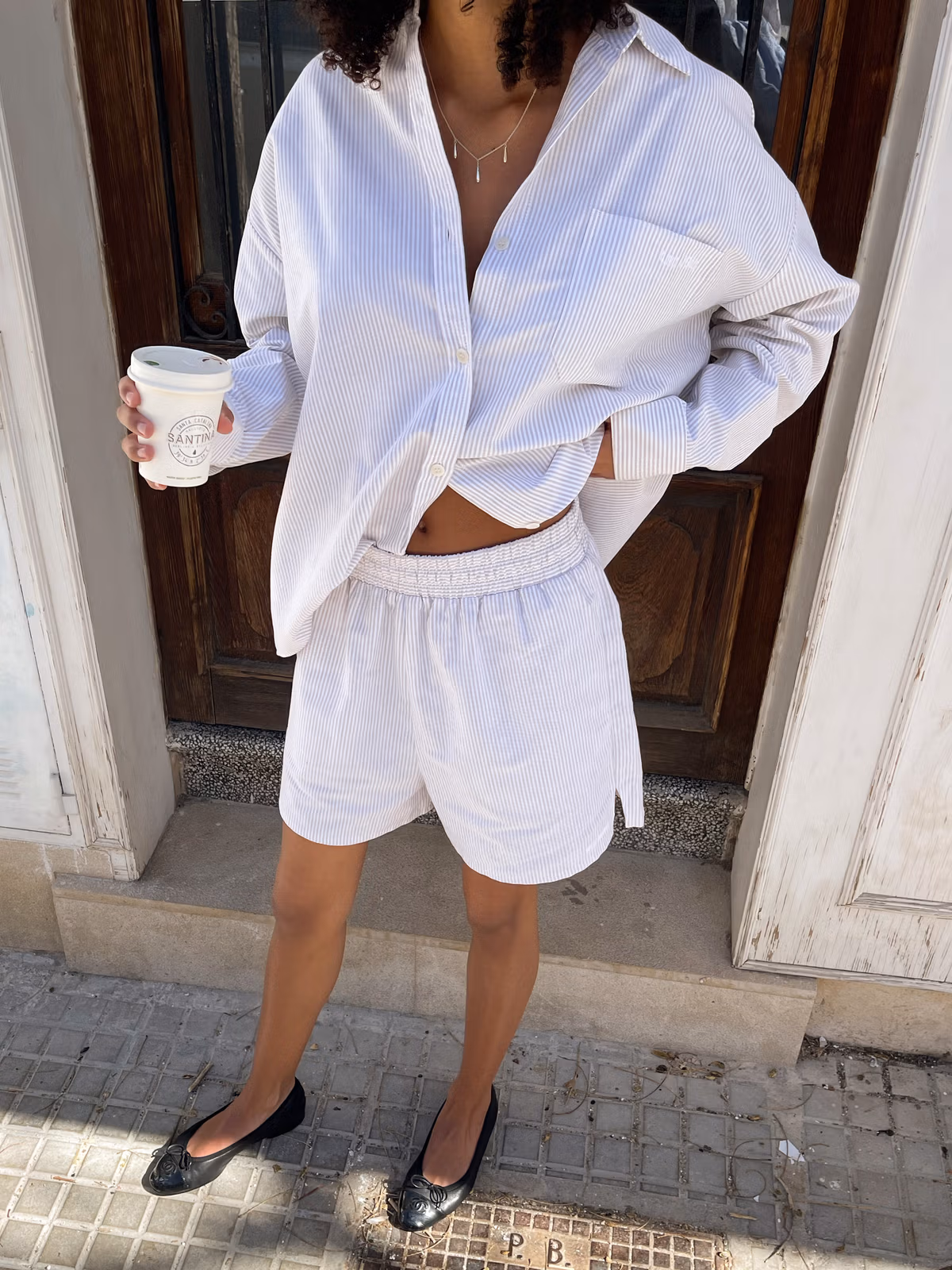 Breezy Shorts Beige Stripe