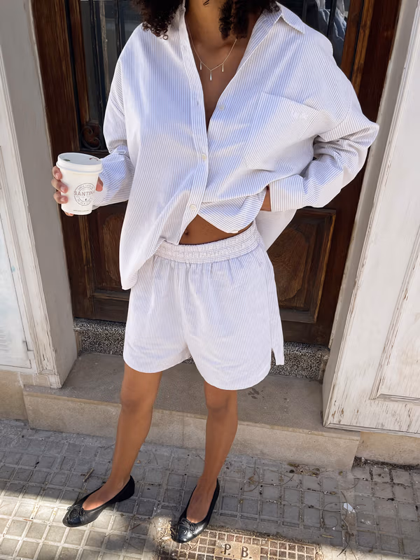 Breezy Shorts Beige Stripe