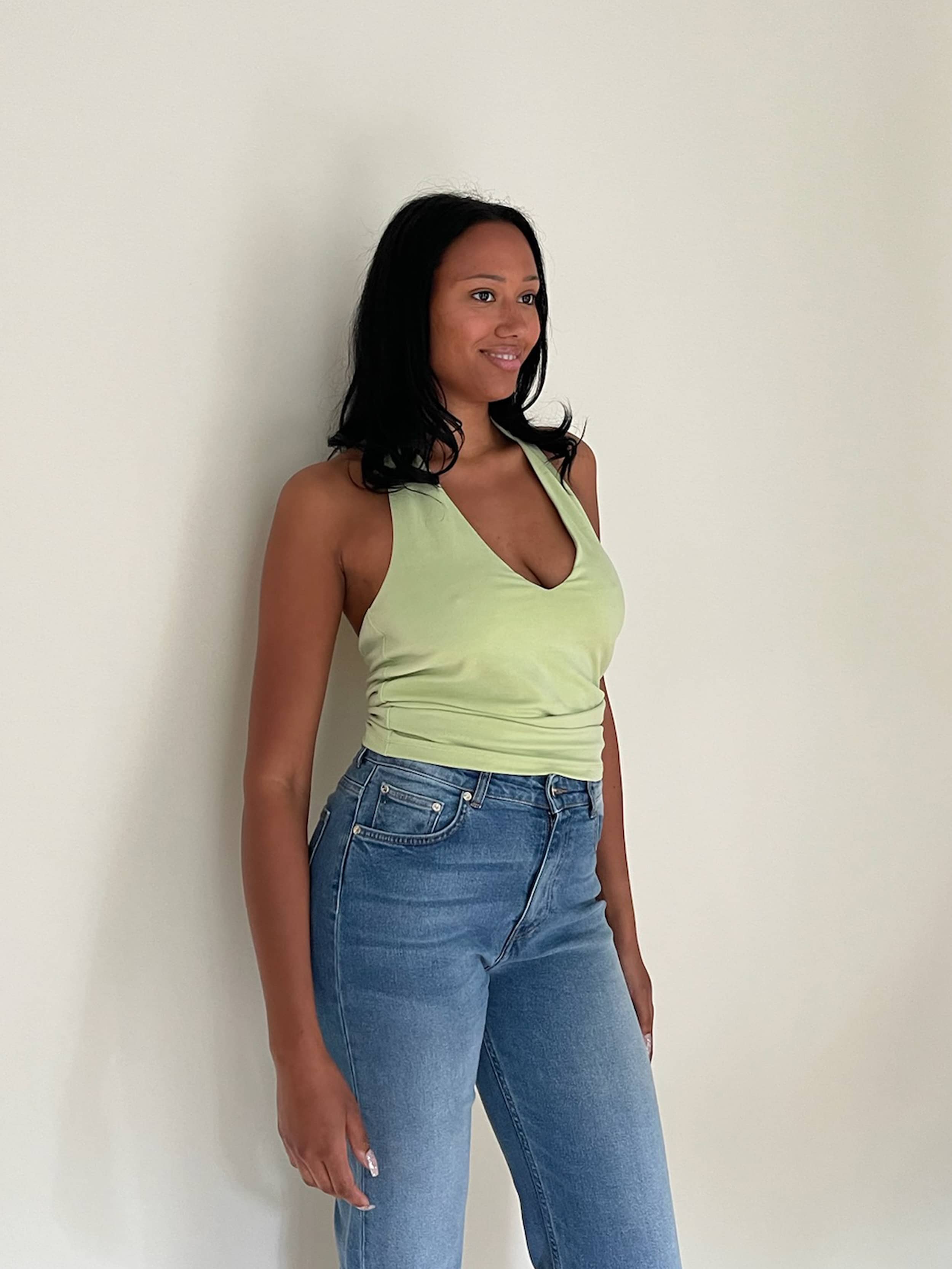 Peridot Halterneck Top Green | Djerf Avenue Peridot Halterneck Top Green | Djerf Avenue