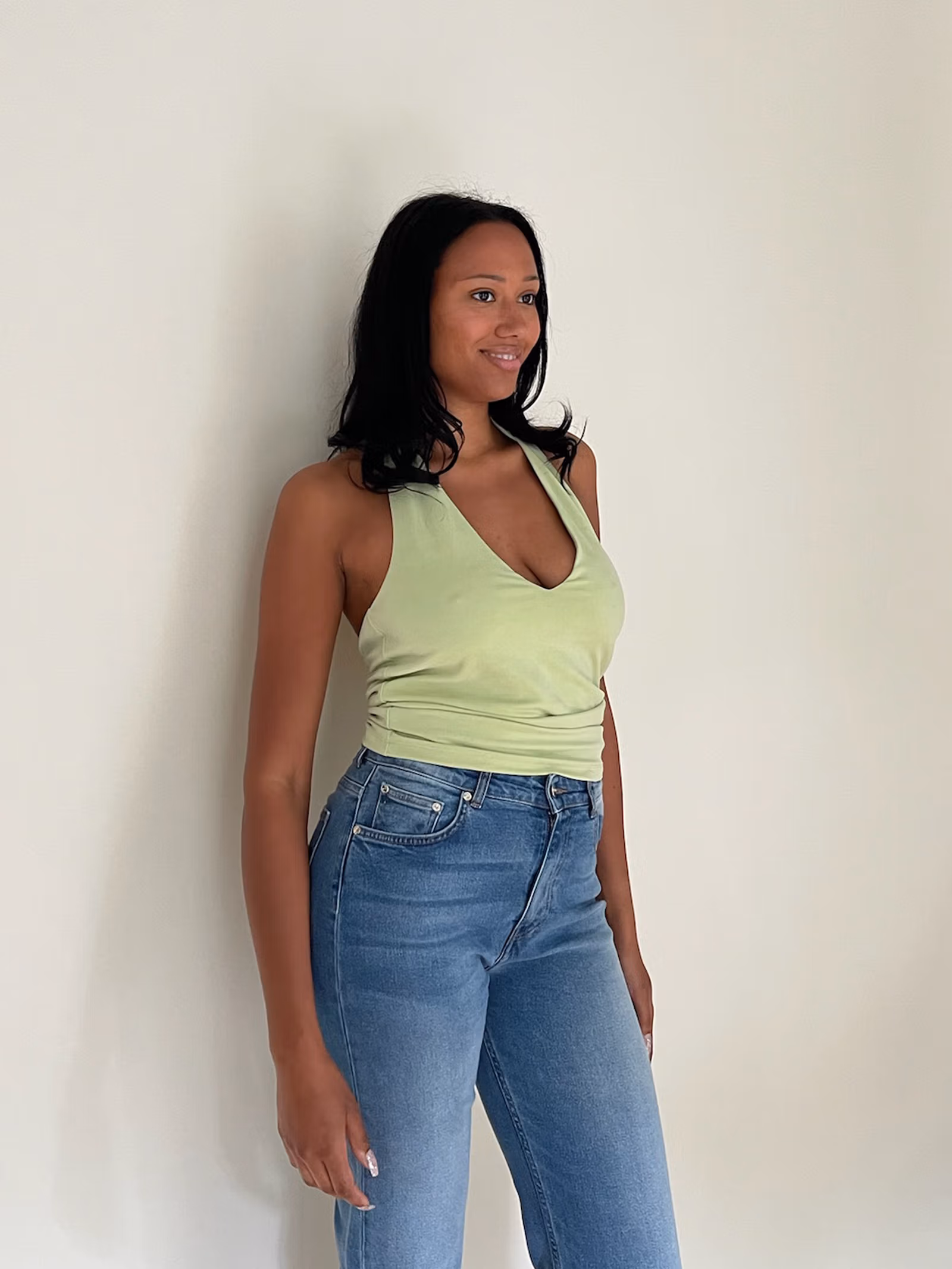 Peridot Halterneck Top Green