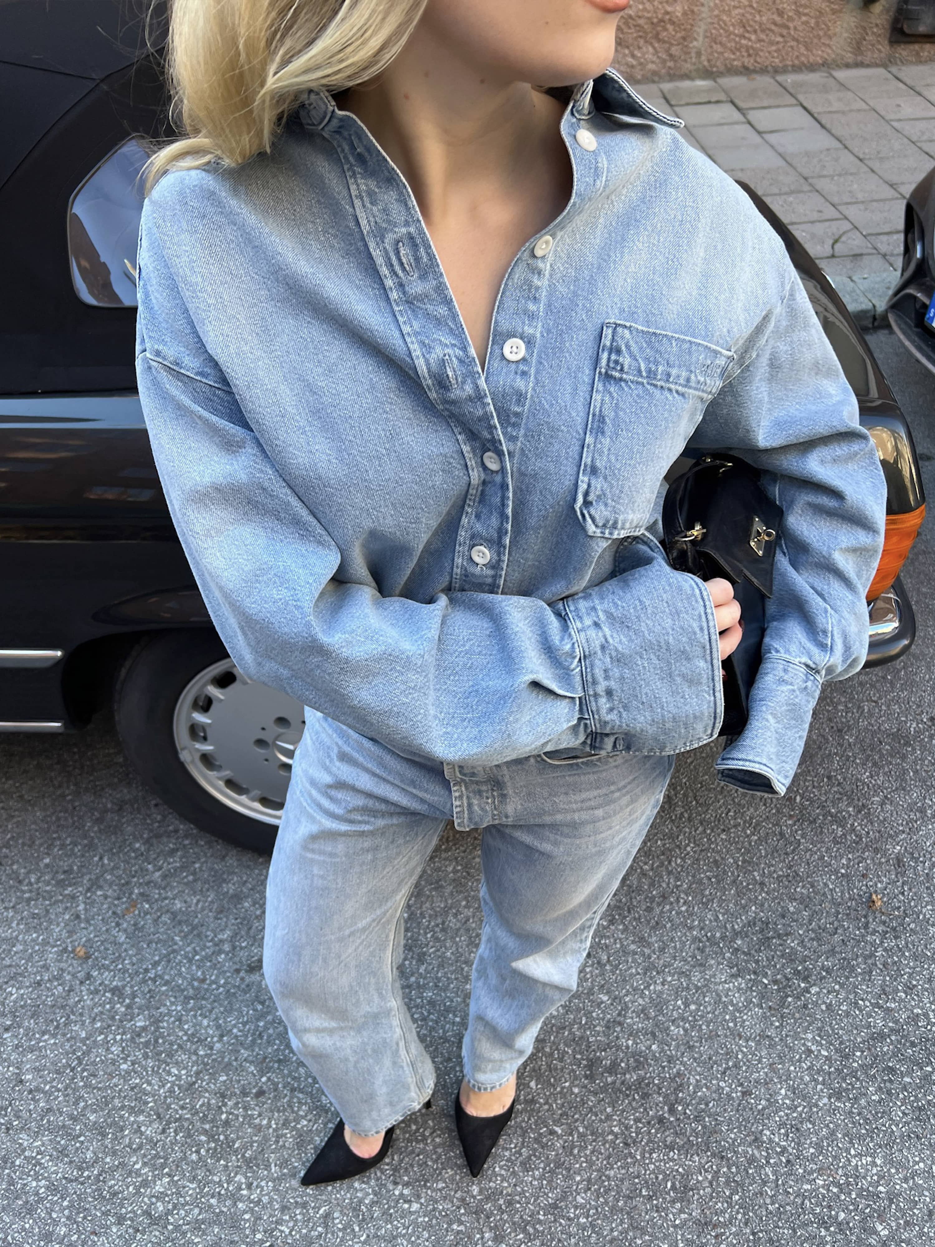 Denim Shirt Washed Blue - Washed Blue | Djerf Avenue
