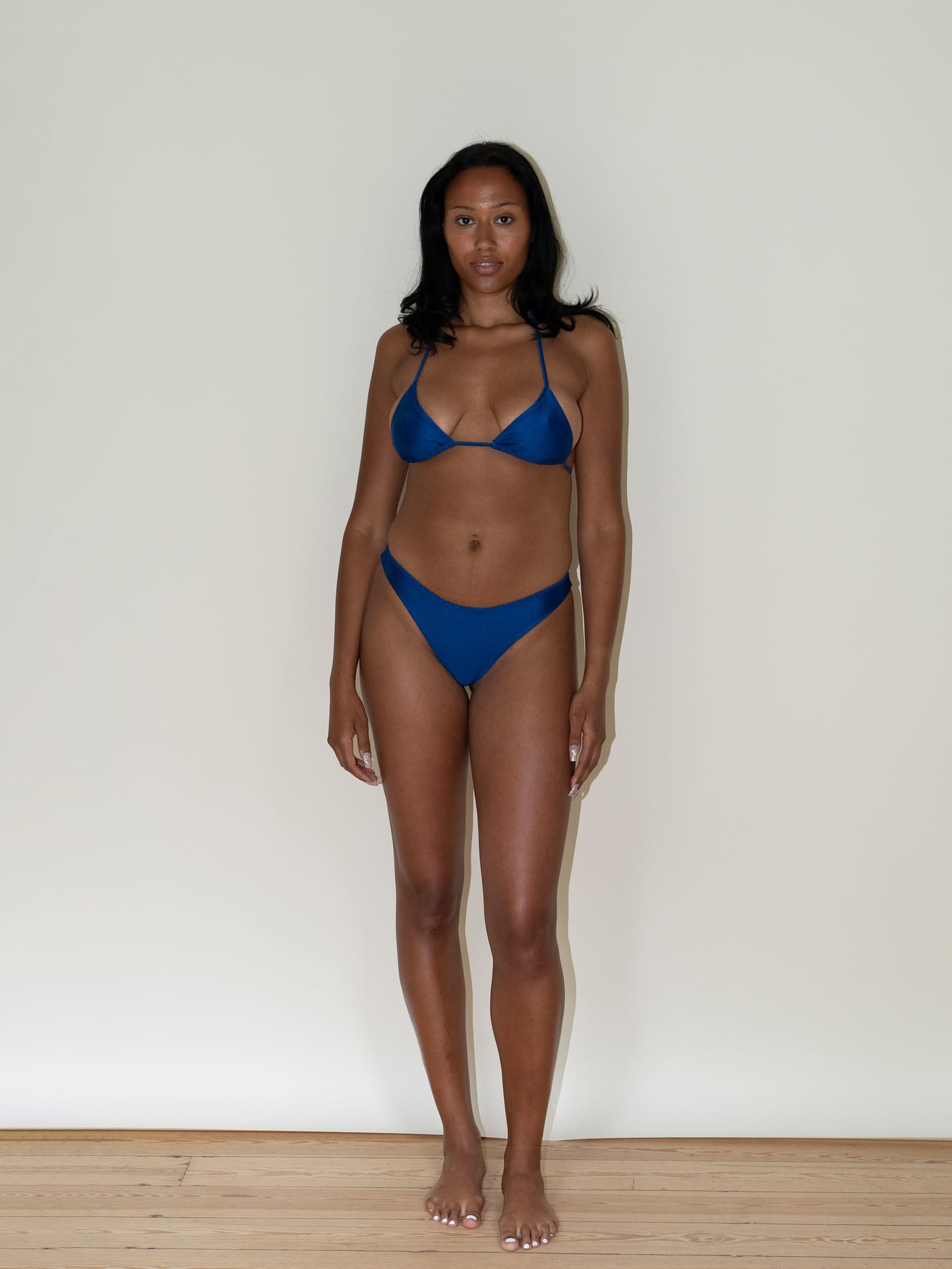 Dove Satin Bikini Bottom Deep Blue