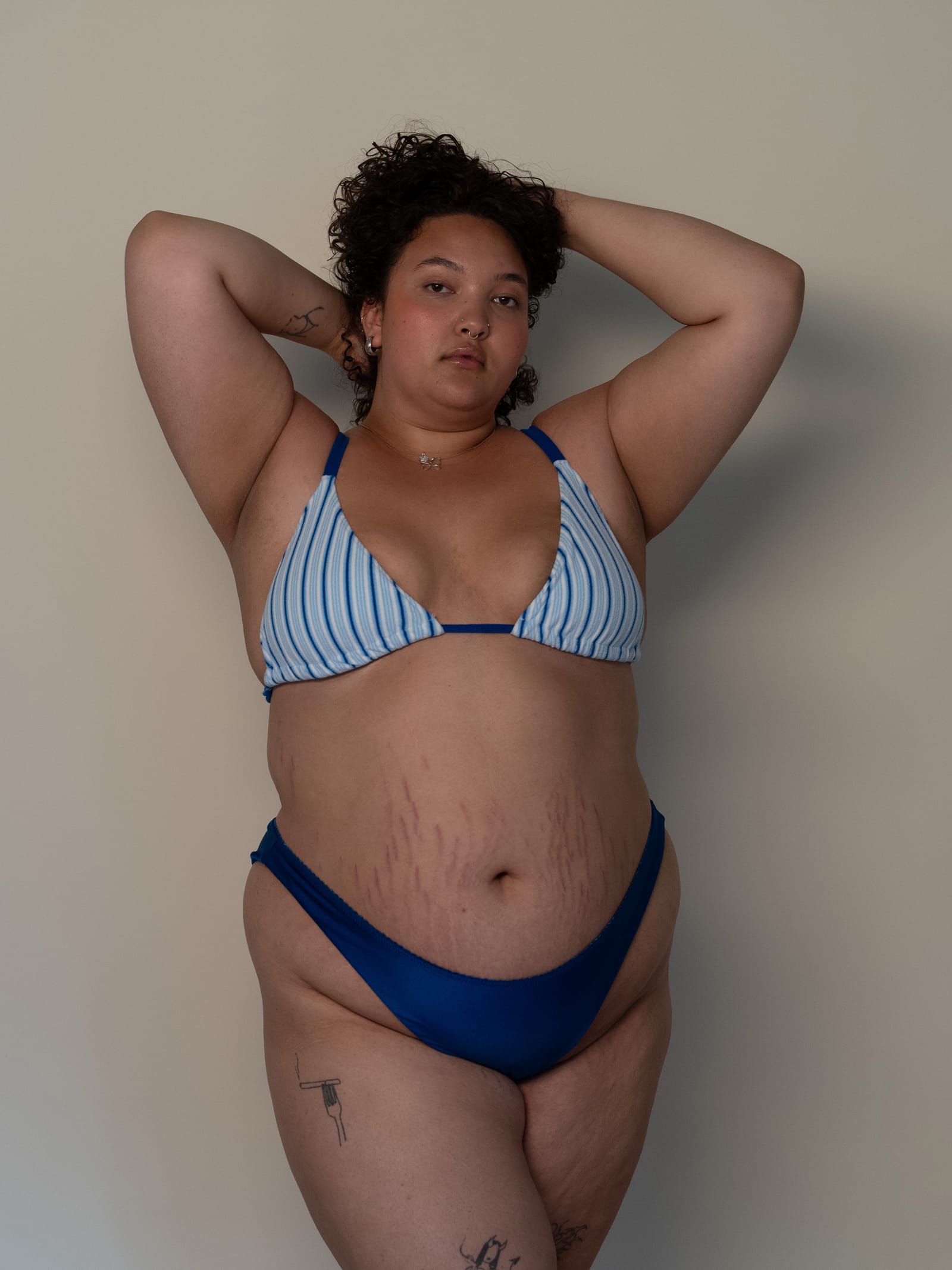 Dove Satin Bikini Bottom Deep Blue