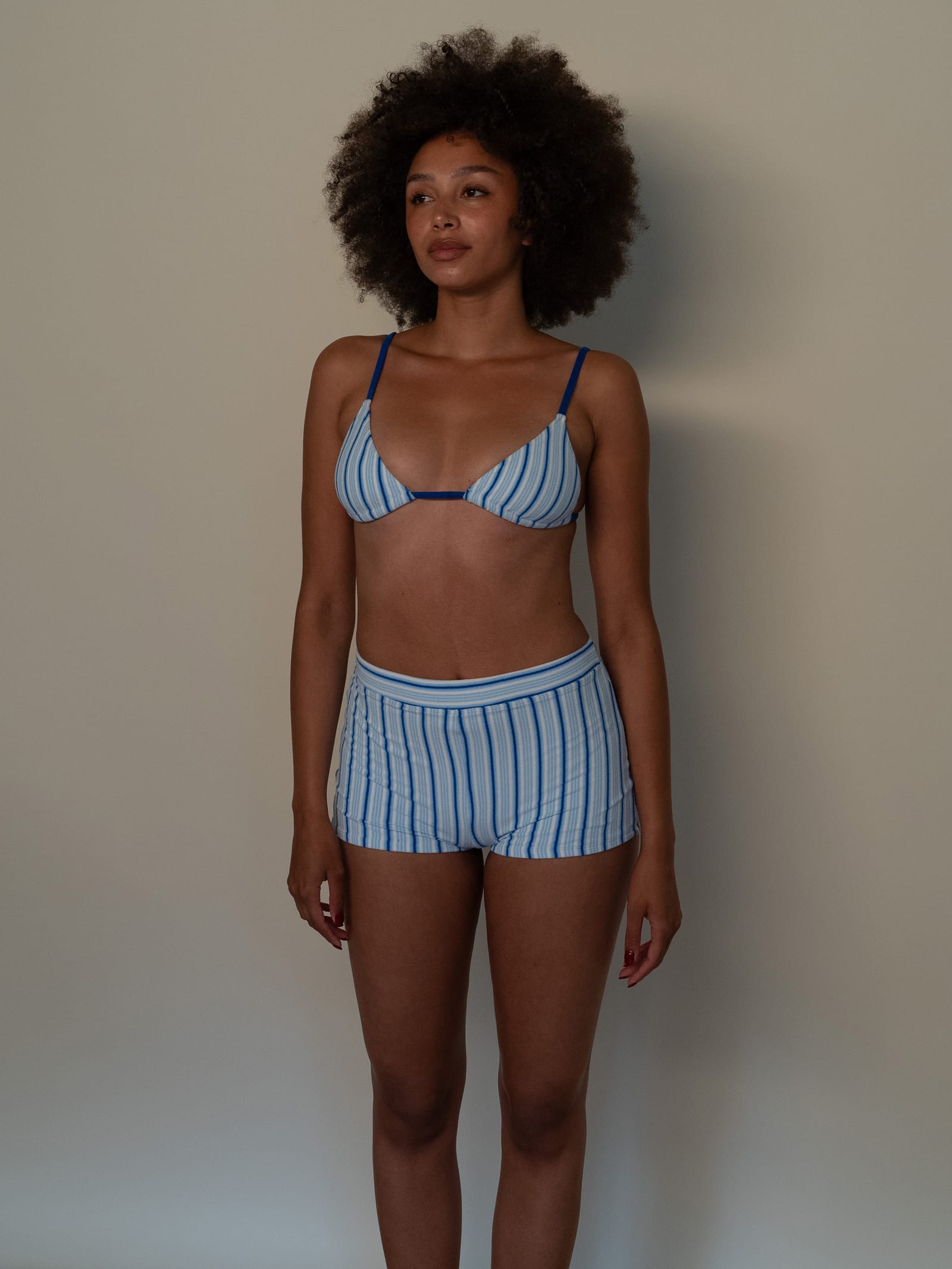 Lumia Terry Bikini Top Seaside Stripe