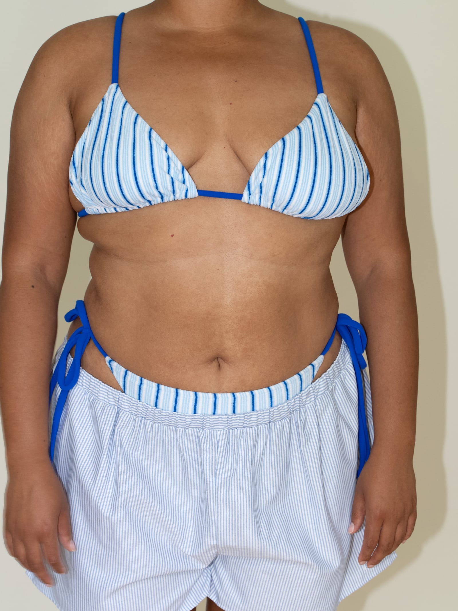 Lumia Terry Bikini Top Seaside Stripe