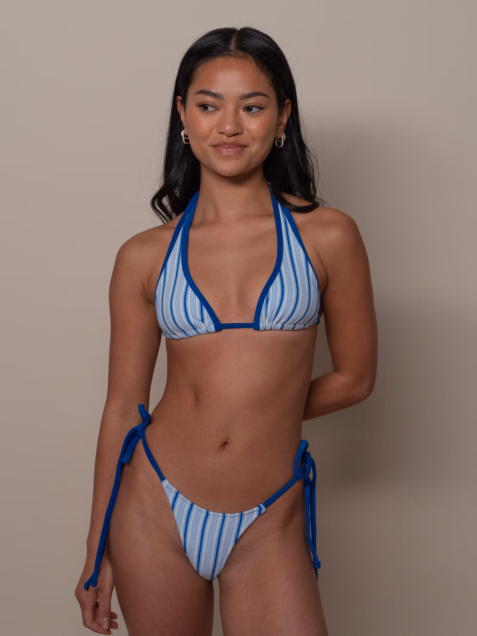 Divine Terry Bikini Bottom Seaside Stripe