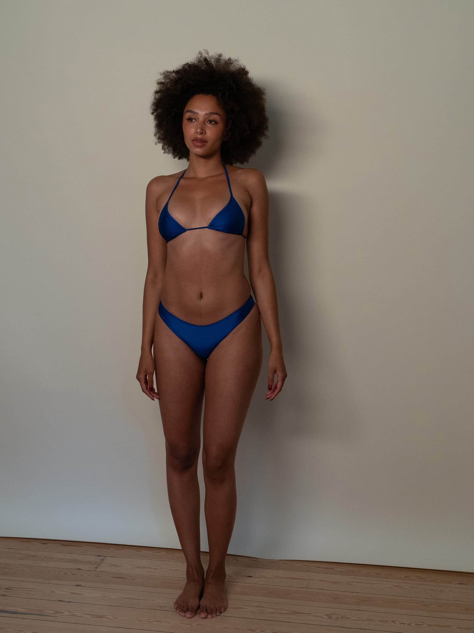 Sunrise Satin Bikini Top Deep Blue