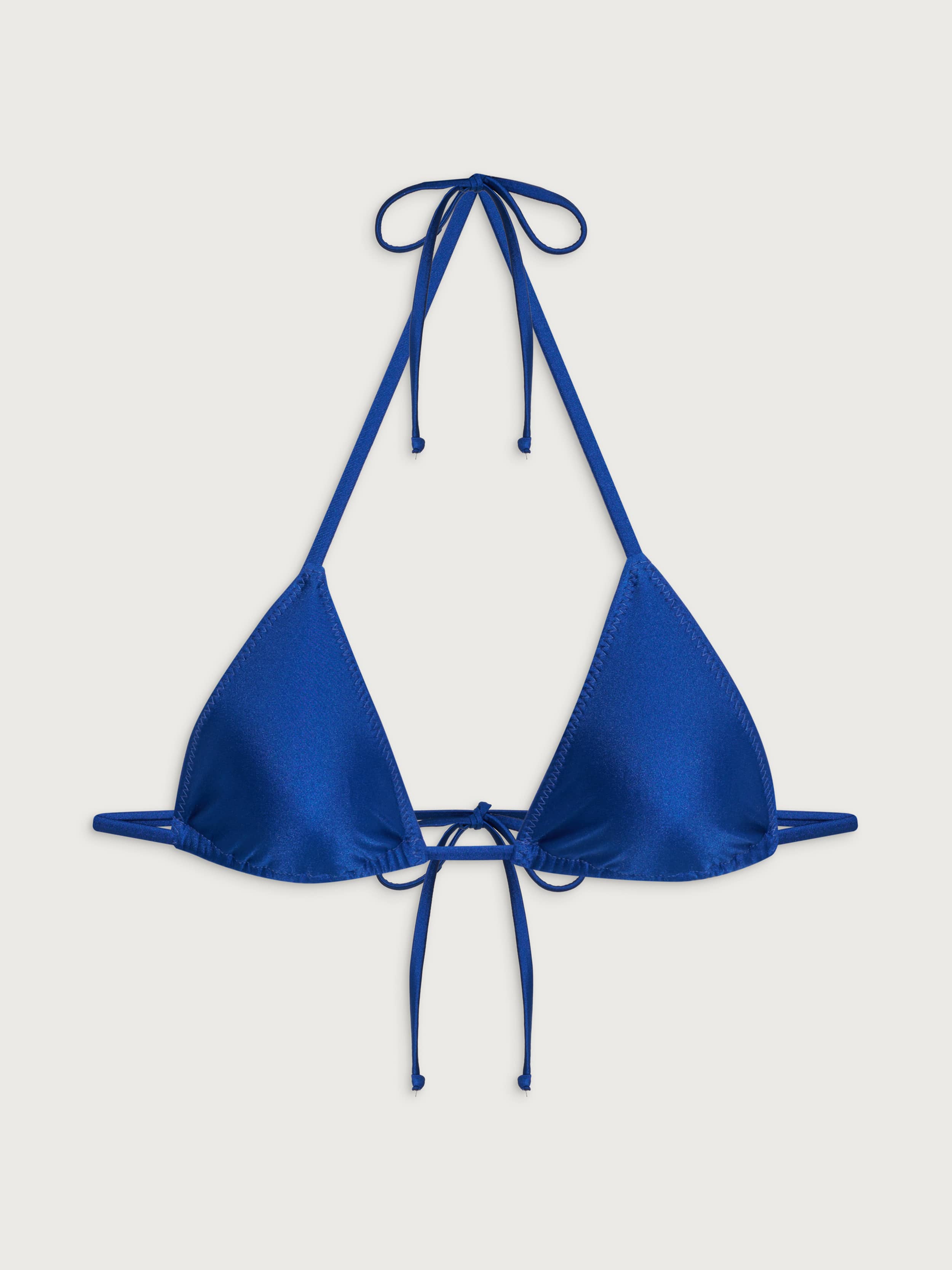 Sunrise Satin Bikini Top Deep Blue - Deep Blue | Djerf Avenue