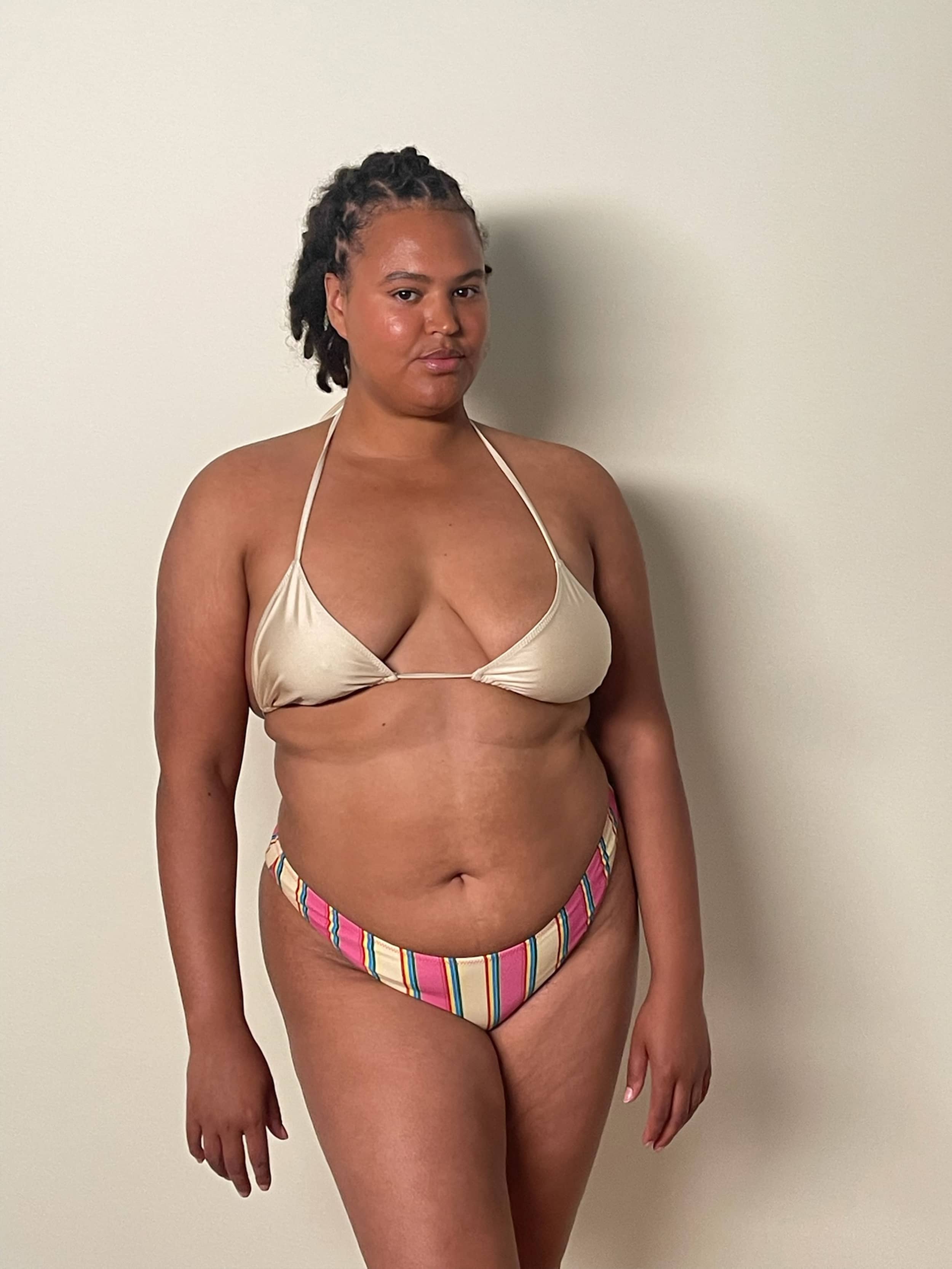 Sunrise Satin Bikini Top Sand Castle - Sand Castle | Djerf Avenue