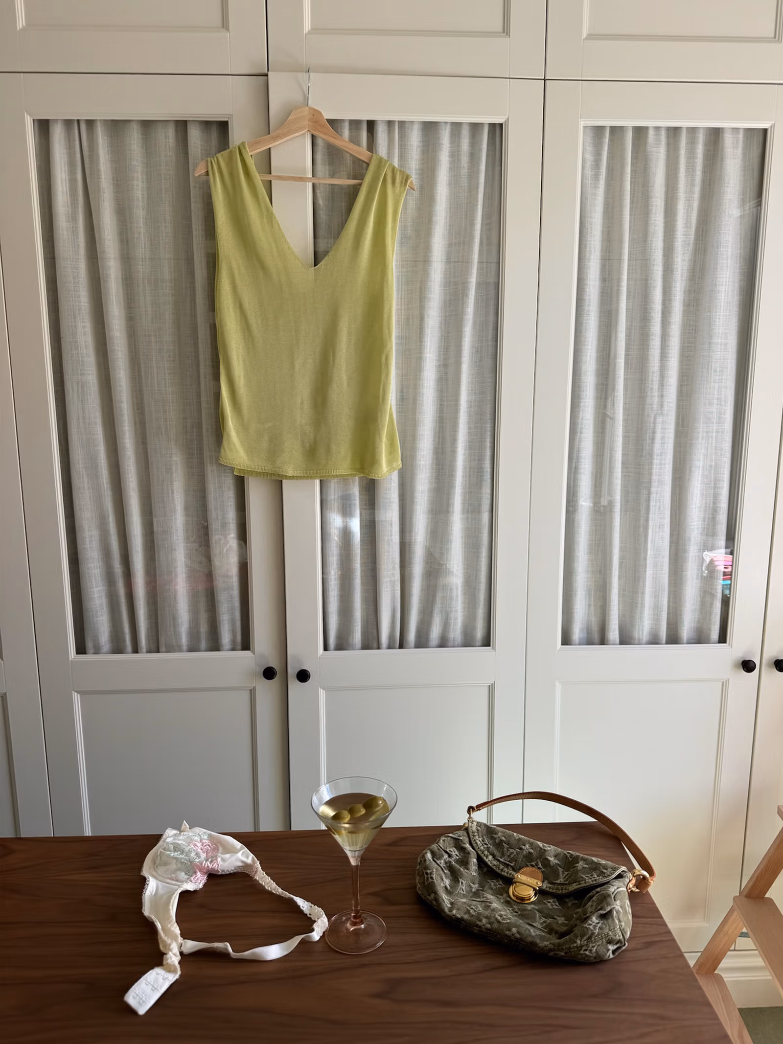 Peridot V-neck Top Green