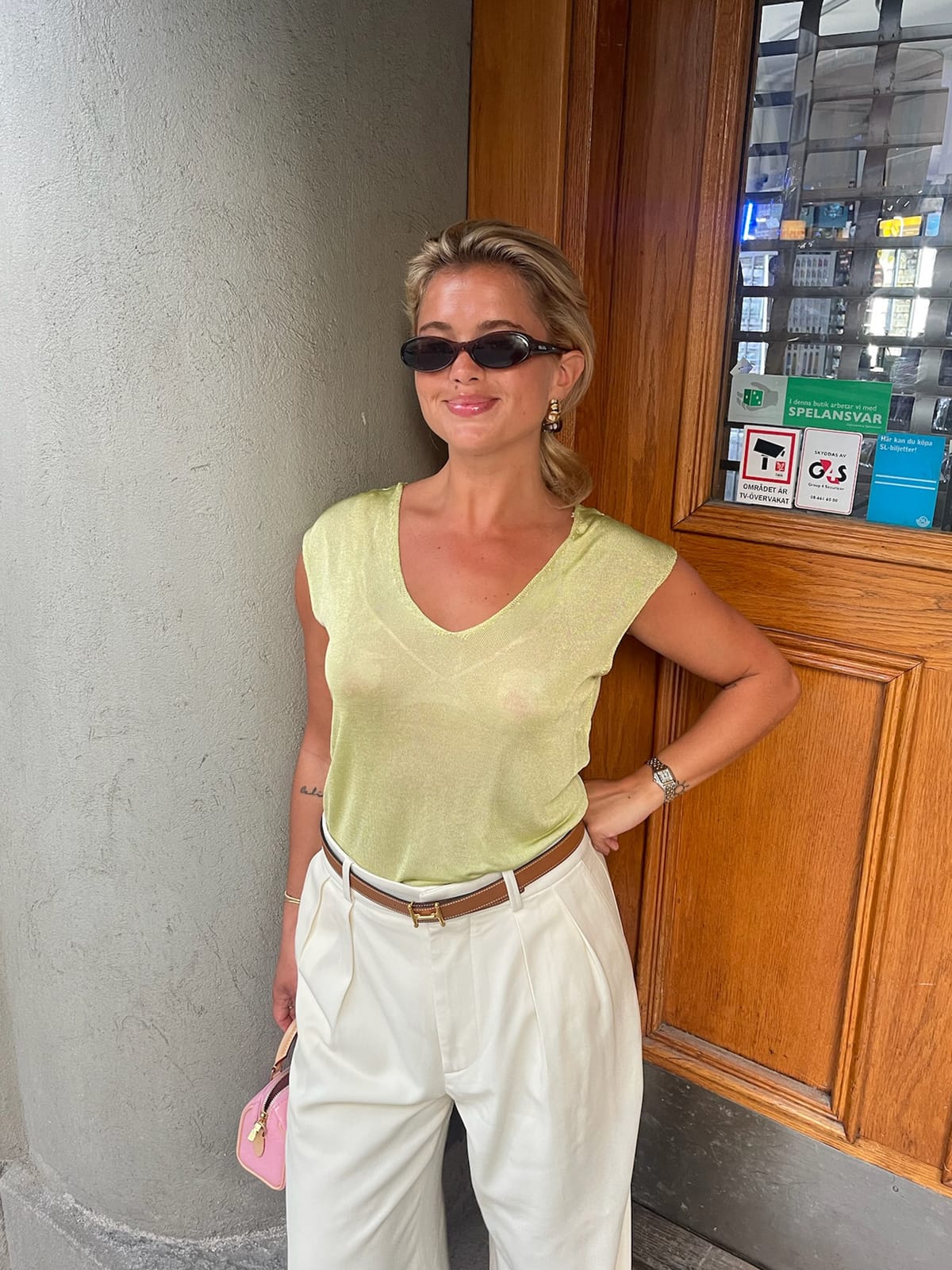Peridot V-neck Top Green
