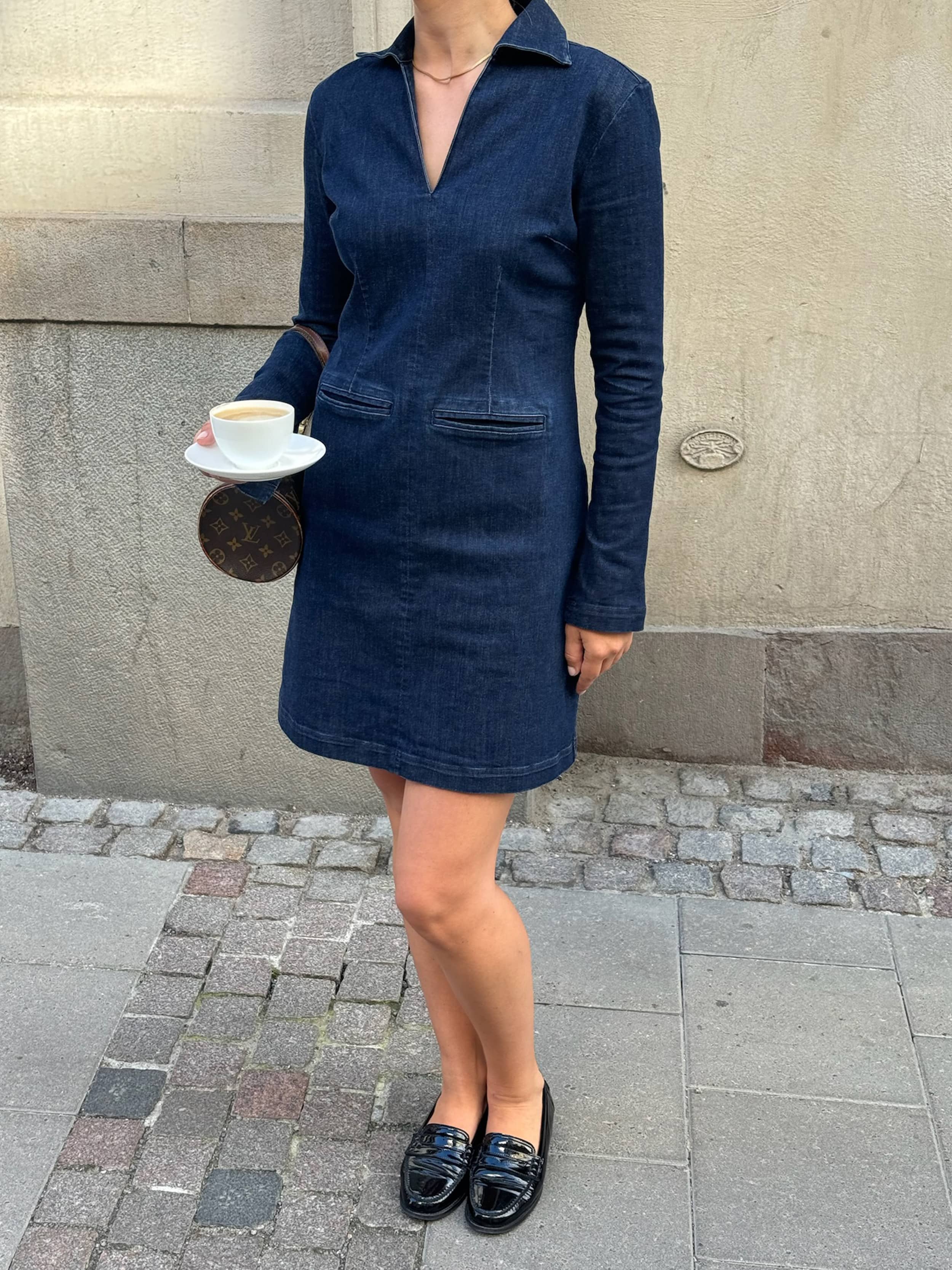 Denim Mini Dress Midnight Blue - Tall - Midnight Blue | Djerf Avenue
