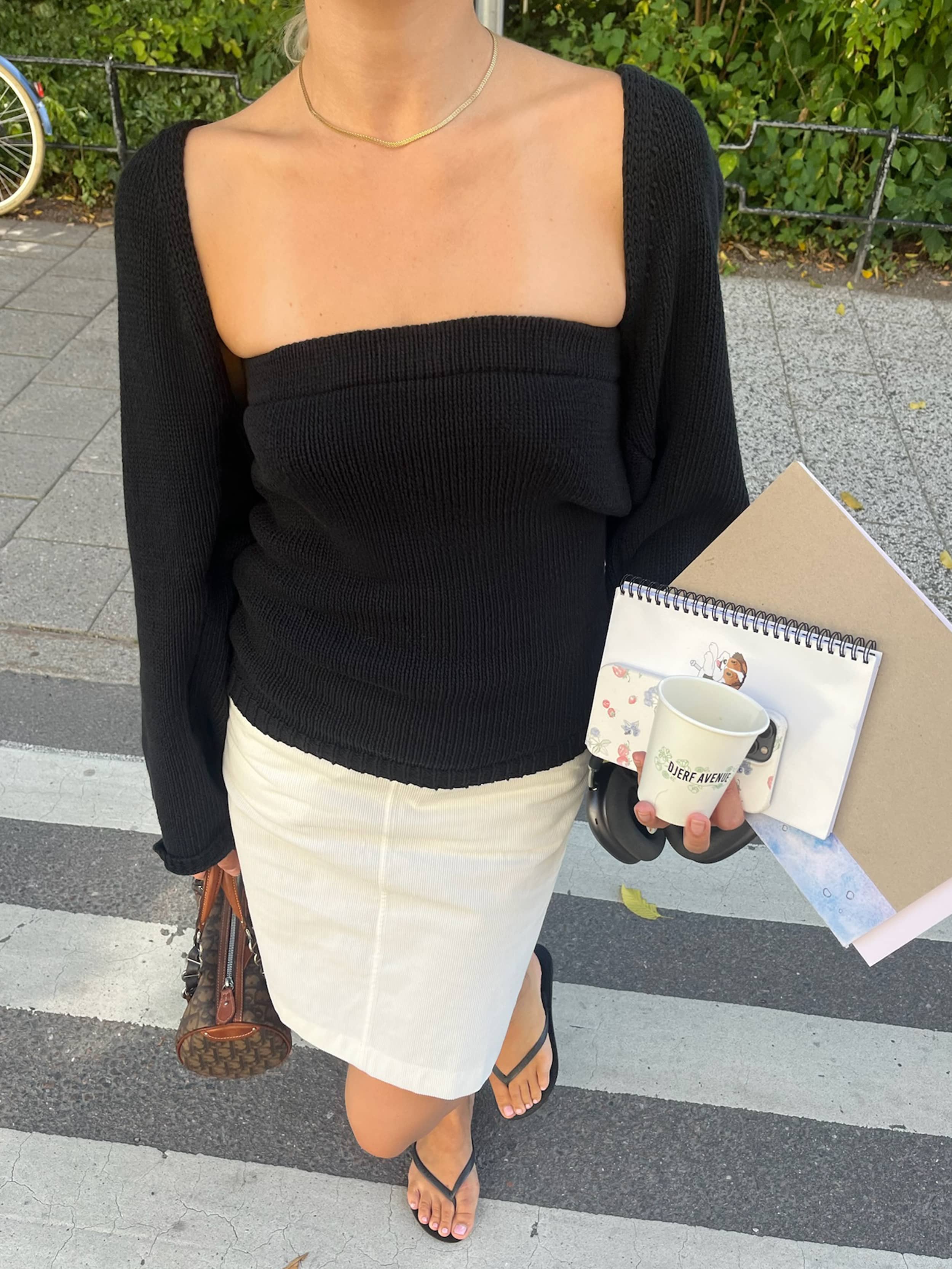 Knitted Tube Top Black - Black | Djerf Avenue