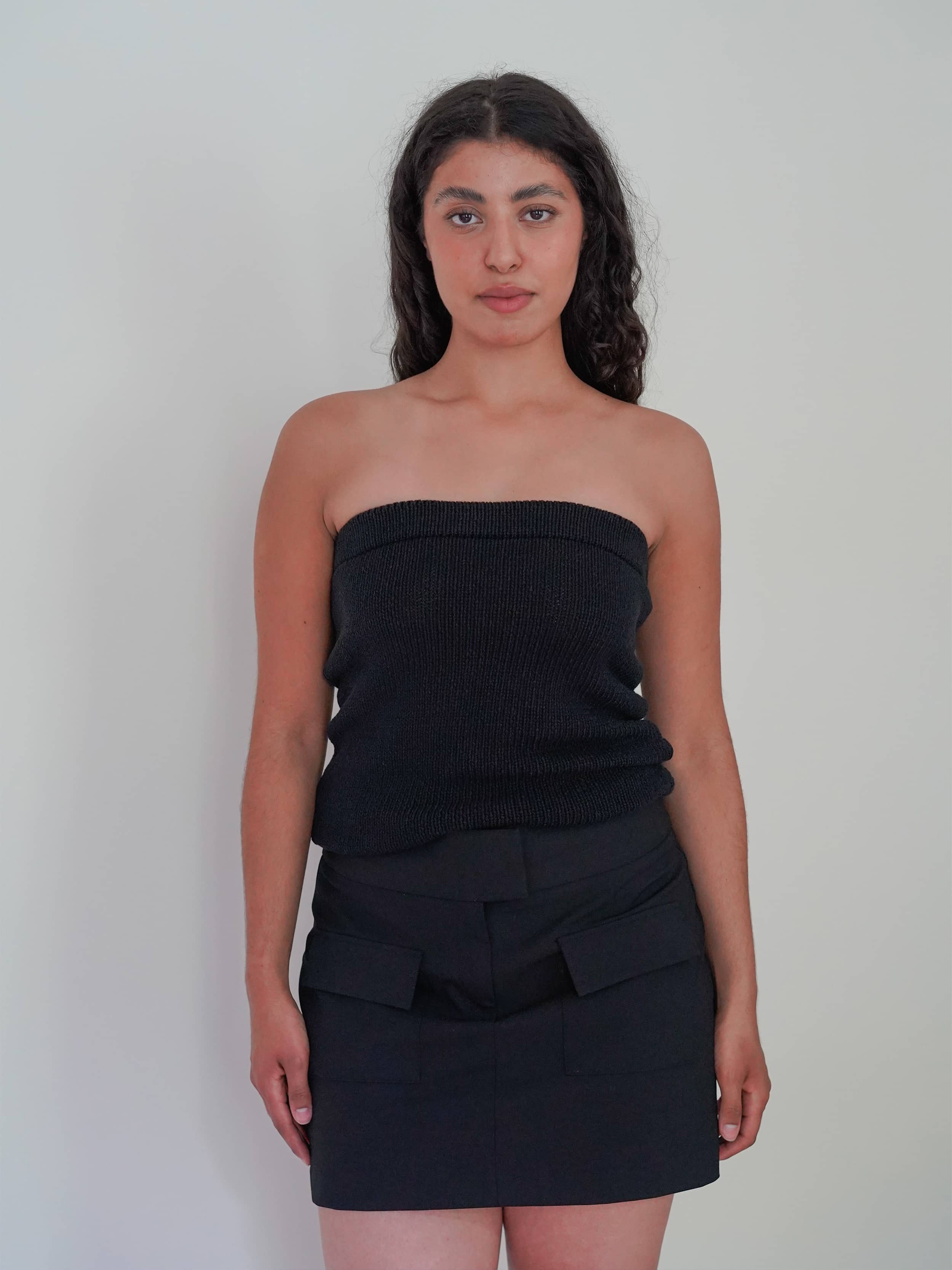 Knitted Tube Top Black - Black | Djerf Avenue