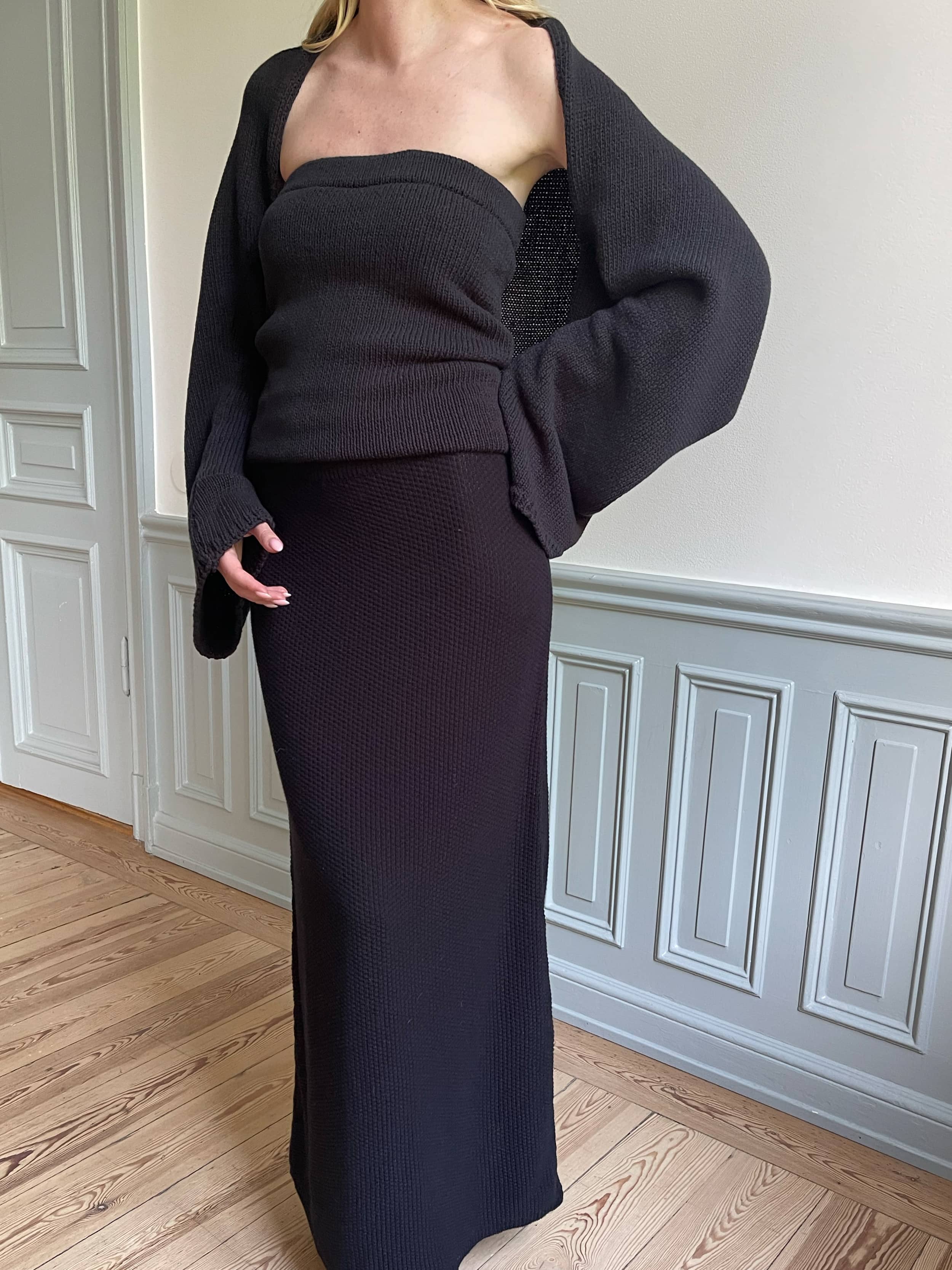 Knitted Tube Top Black - Black | Djerf Avenue