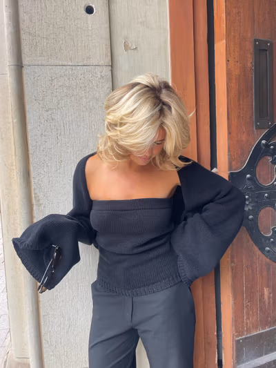 Knitted Tube Top Black