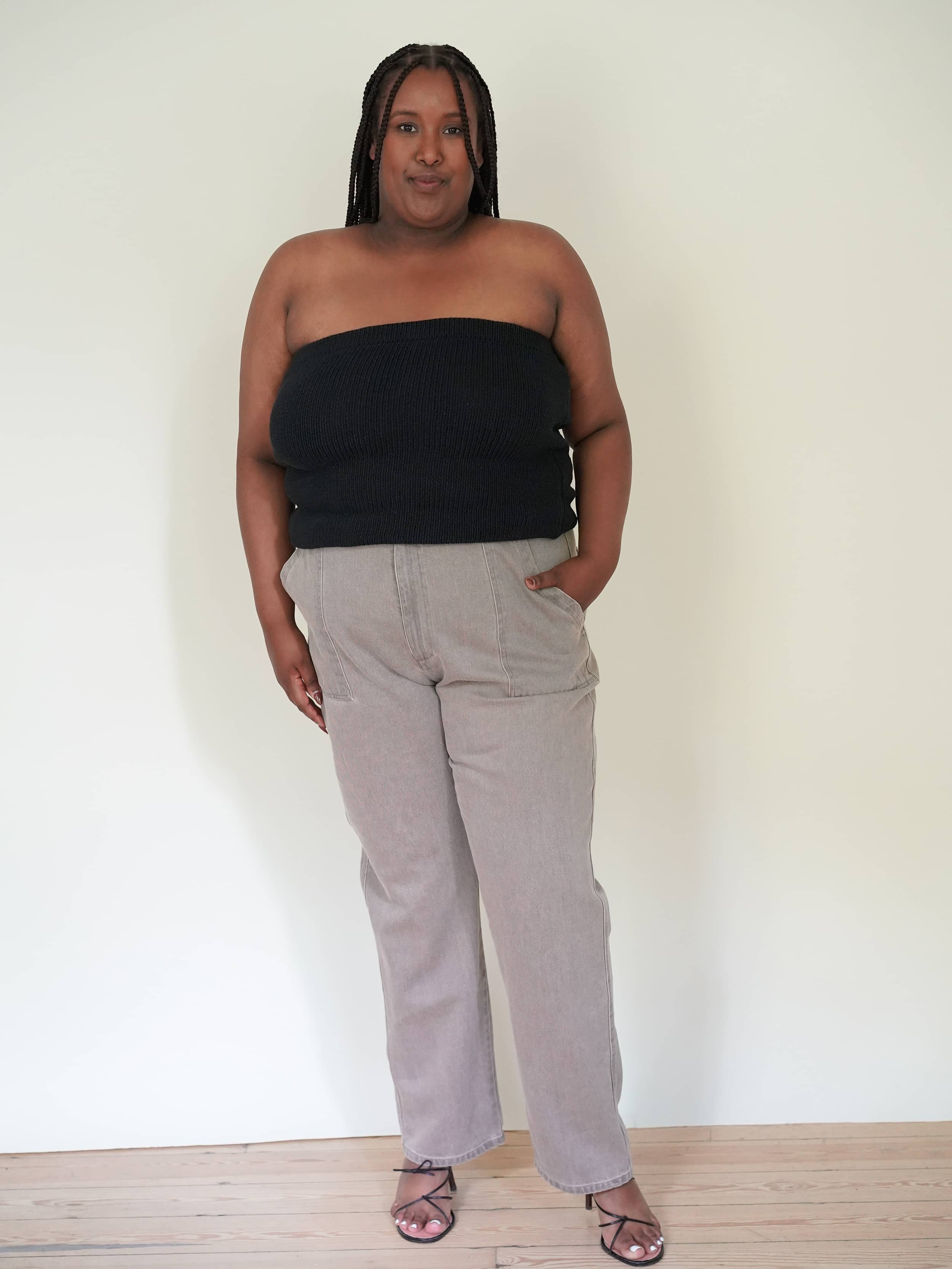 Knitted Tube Top Black - Black | Djerf Avenue