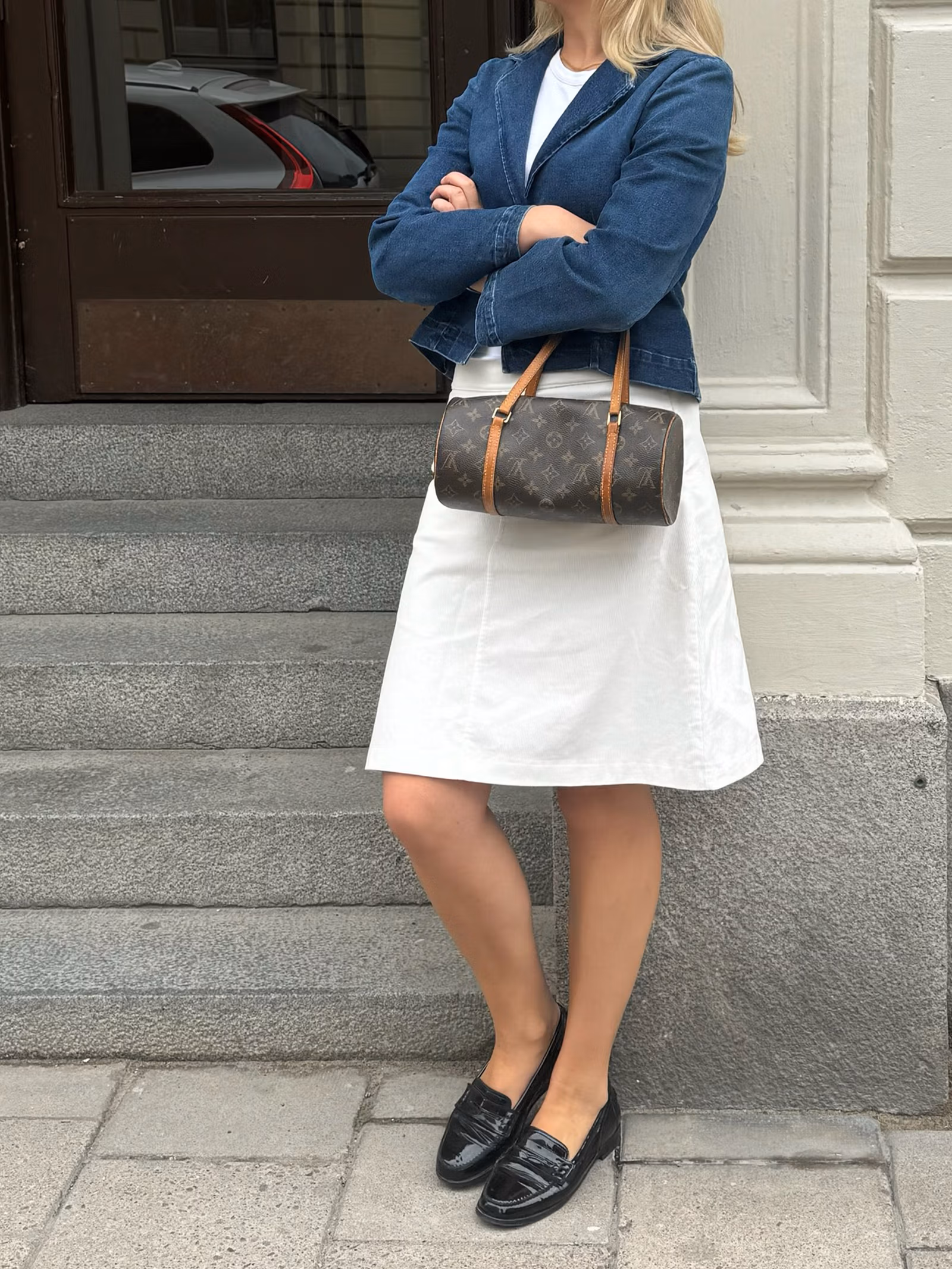 Corduroy Skirt White