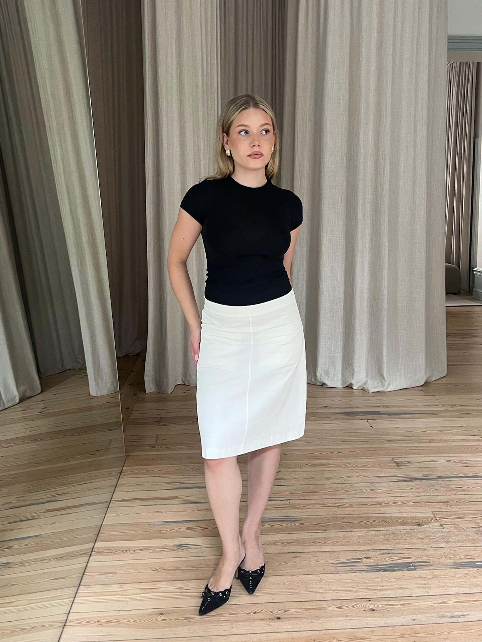 Corduroy Skirt White
