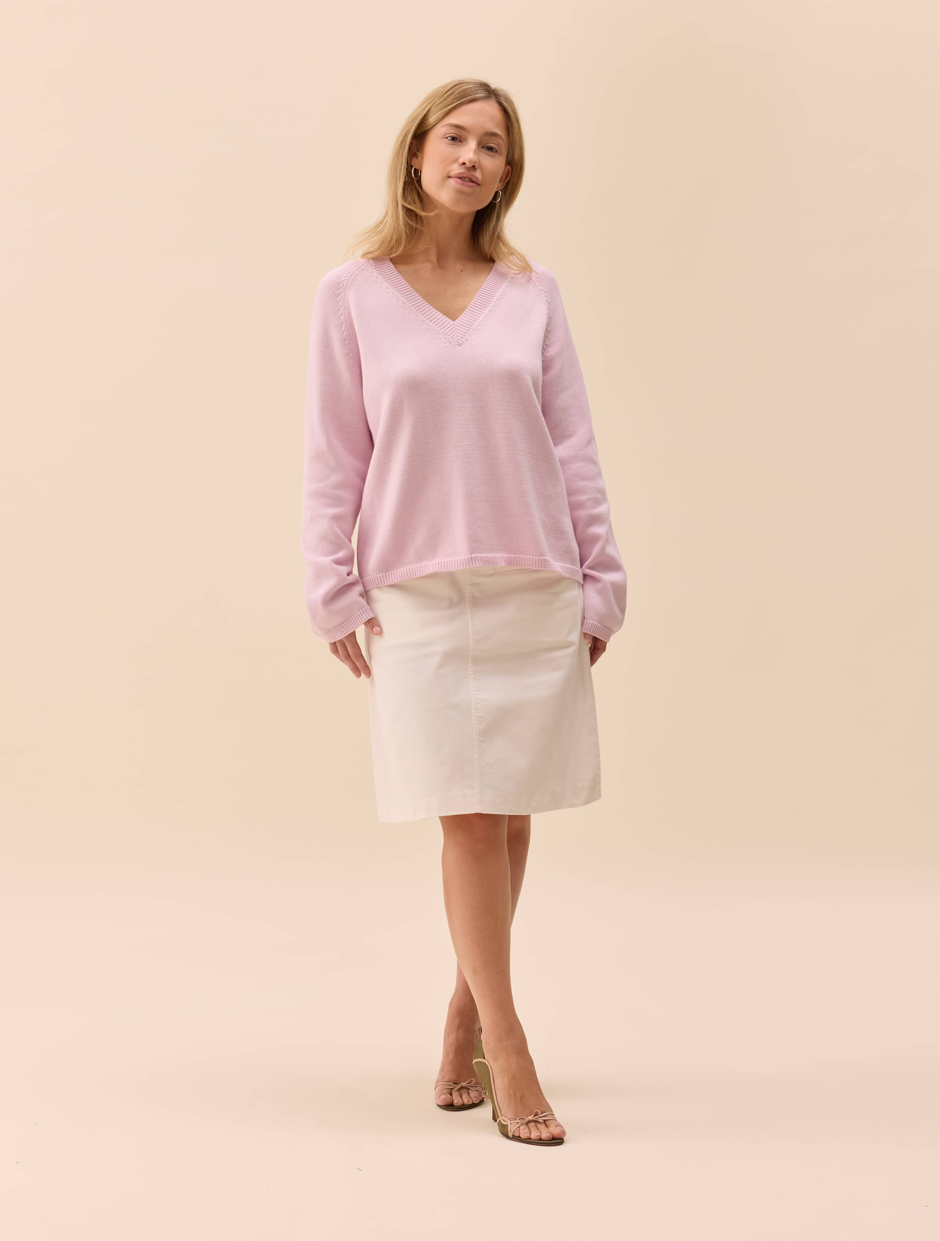 Corduroy Skirt White - White | Djerf Avenue