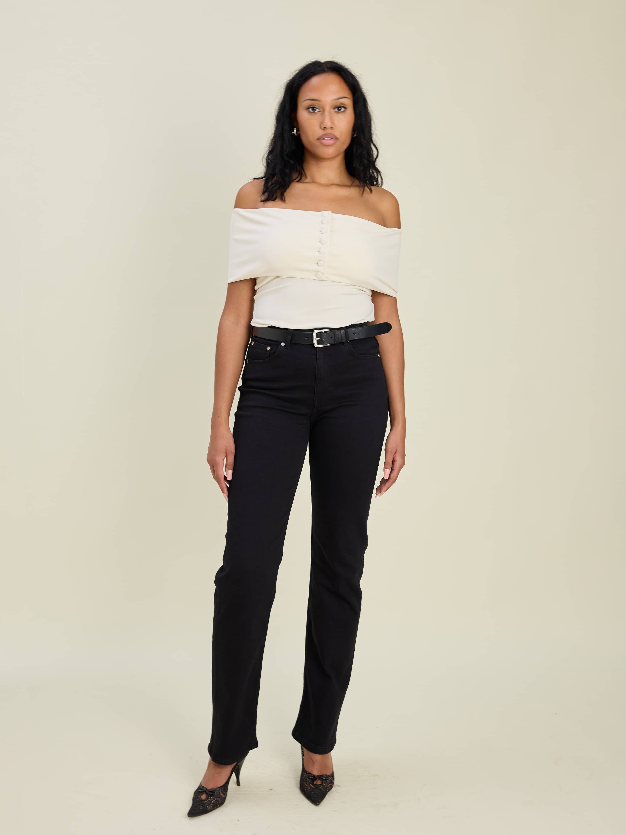 Straight Jeans Midnight Black - Midnight Black | Djerf Avenue