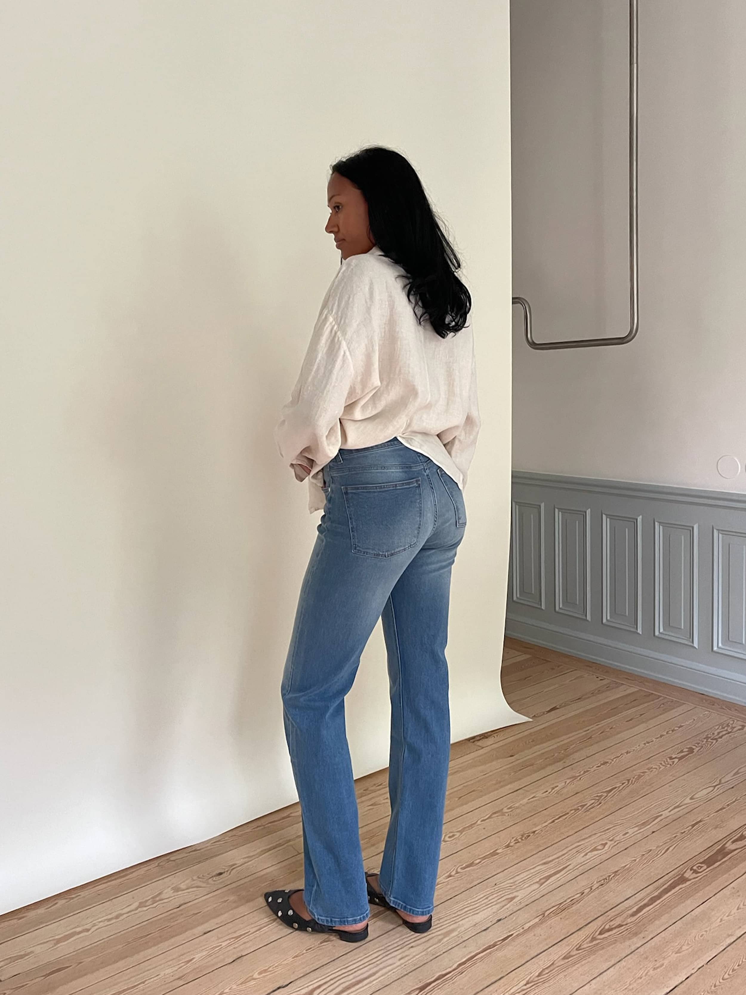 Straight Jeans Mid Blue - Mid blue | Djerf Avenue