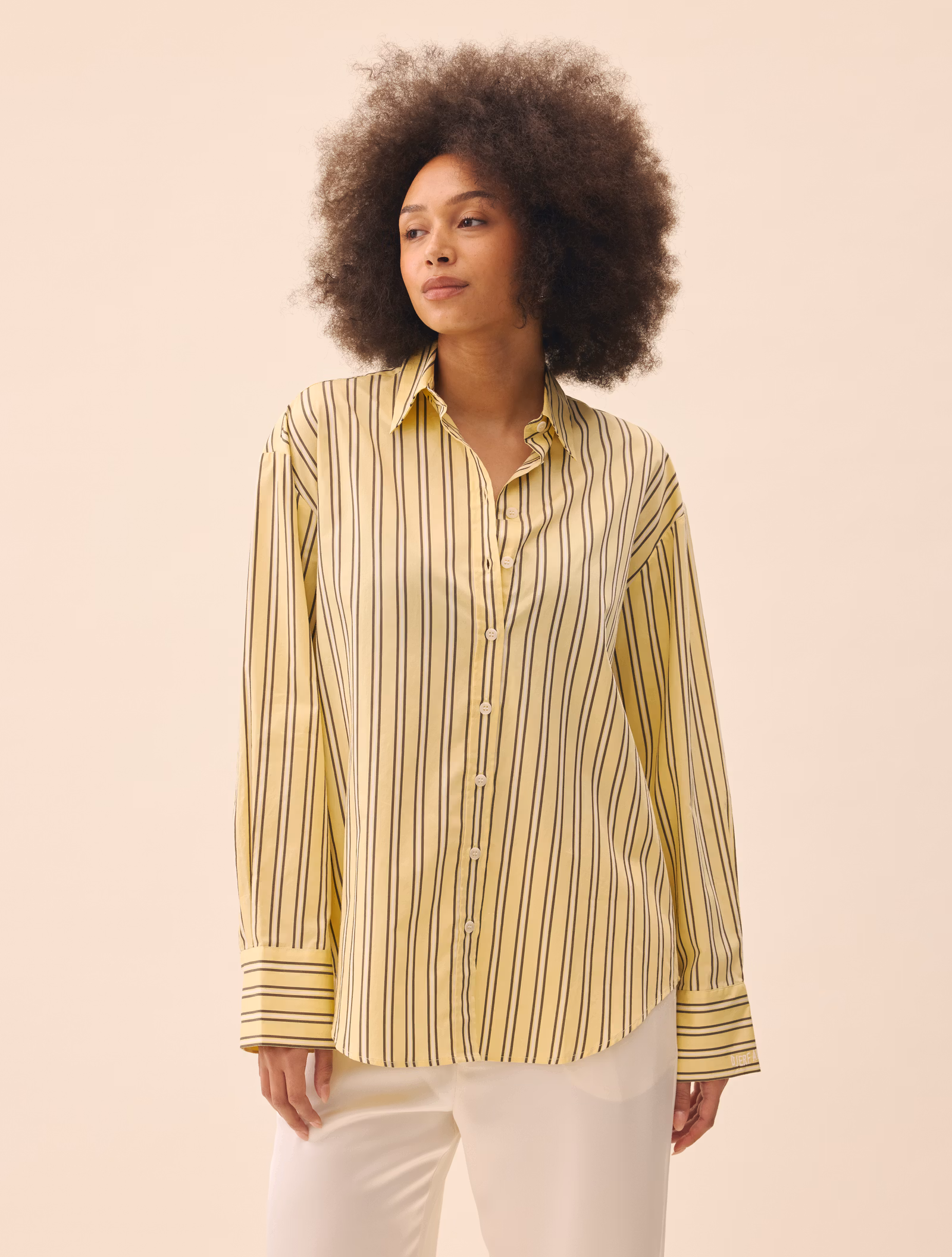 Poplin Classic Shirt Honey Stripe